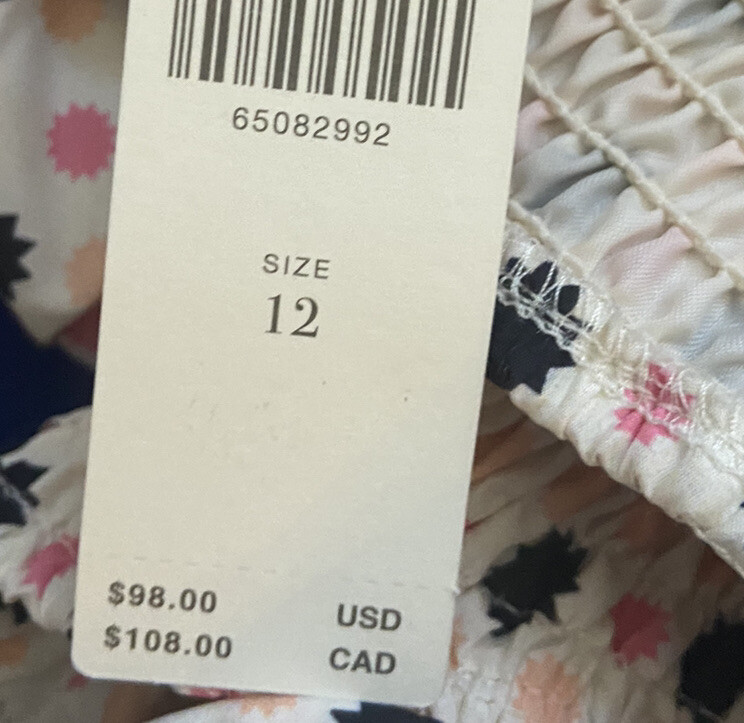 Anthropologie Maeve Pink Polka Dot Bow Tie One Shoulder Tank Blouse Top Size 12
