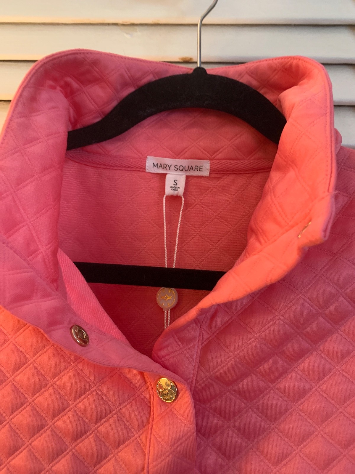 Mary Square Madelyn Jacard Pink Top Size S