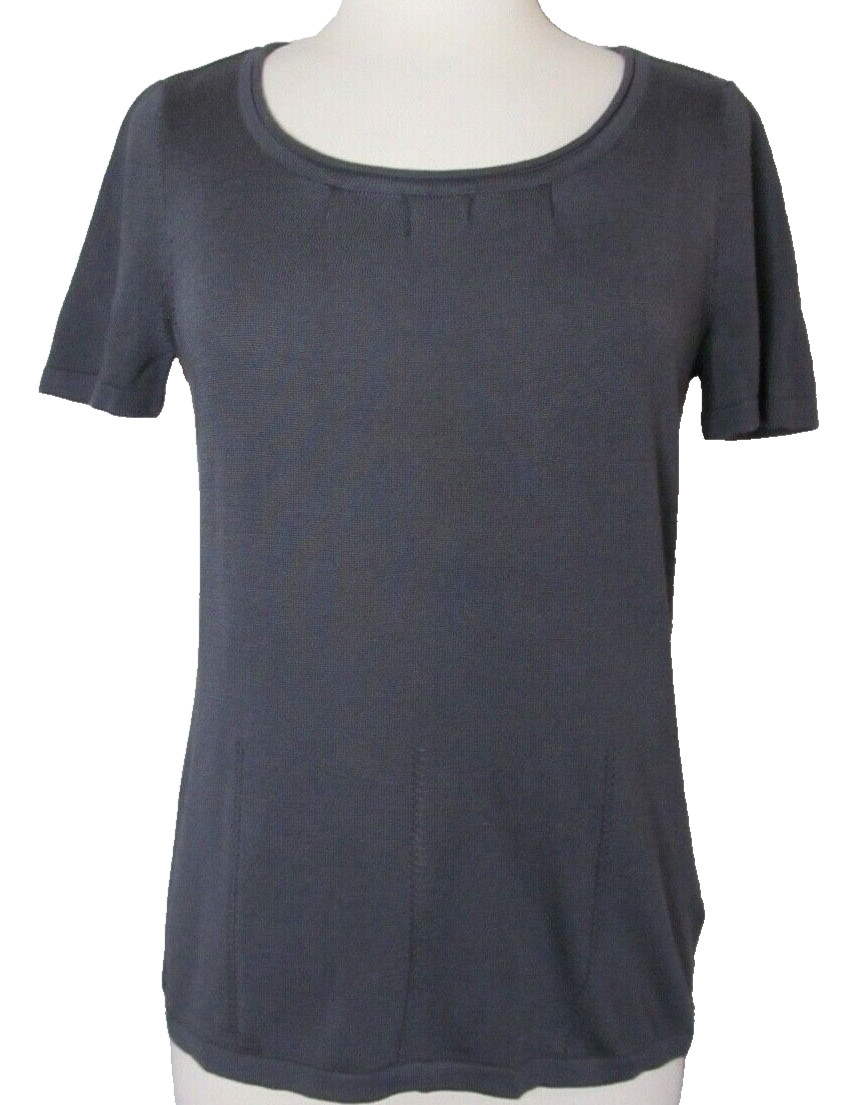 Pendleton Women’s Sz S Round Neck Short Sleeve Knit Cotton Rayon Gray Shirt Top