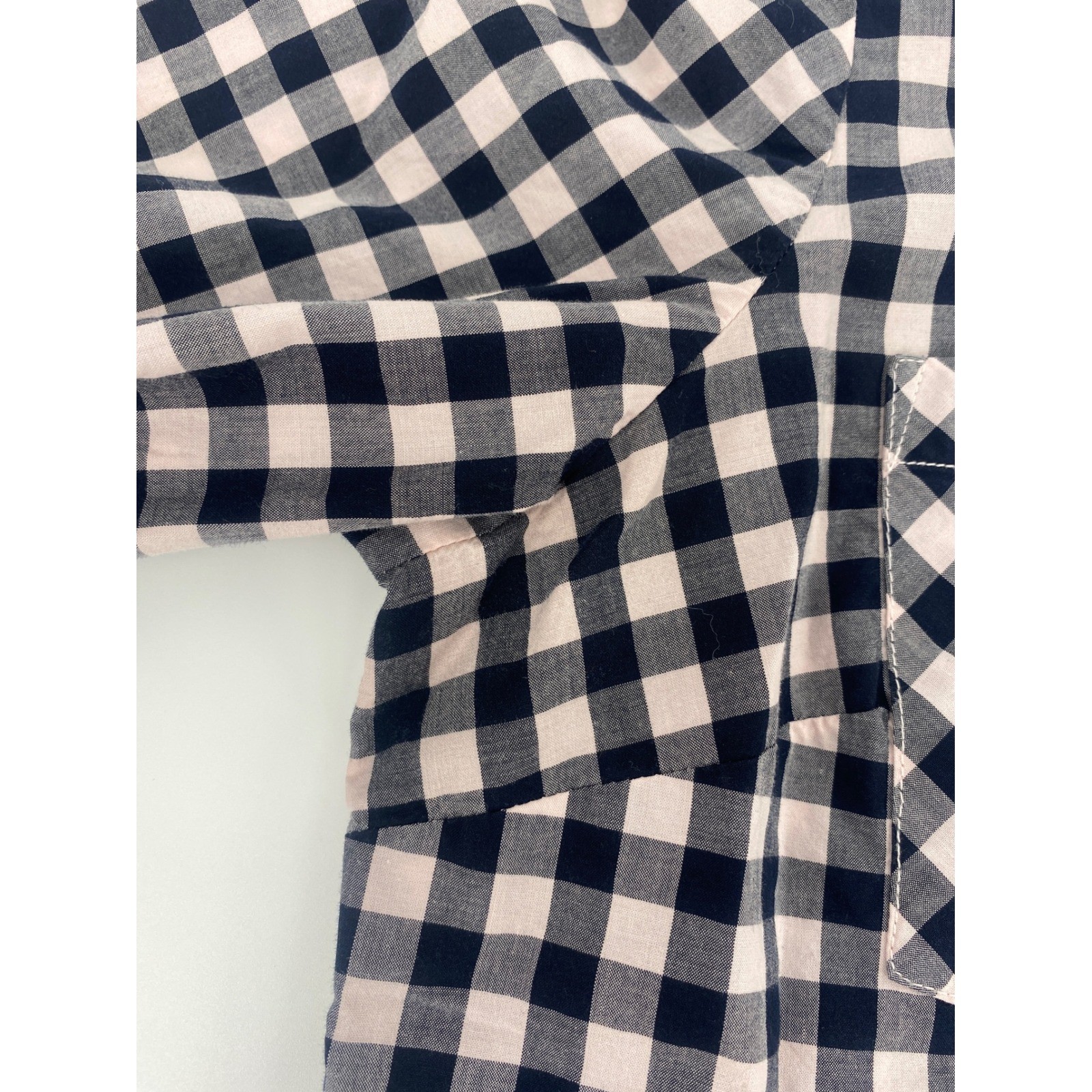 Tommy Hilfiger Quarter Zip Top Womens Large Pink Navy Gingham Check Excellent L