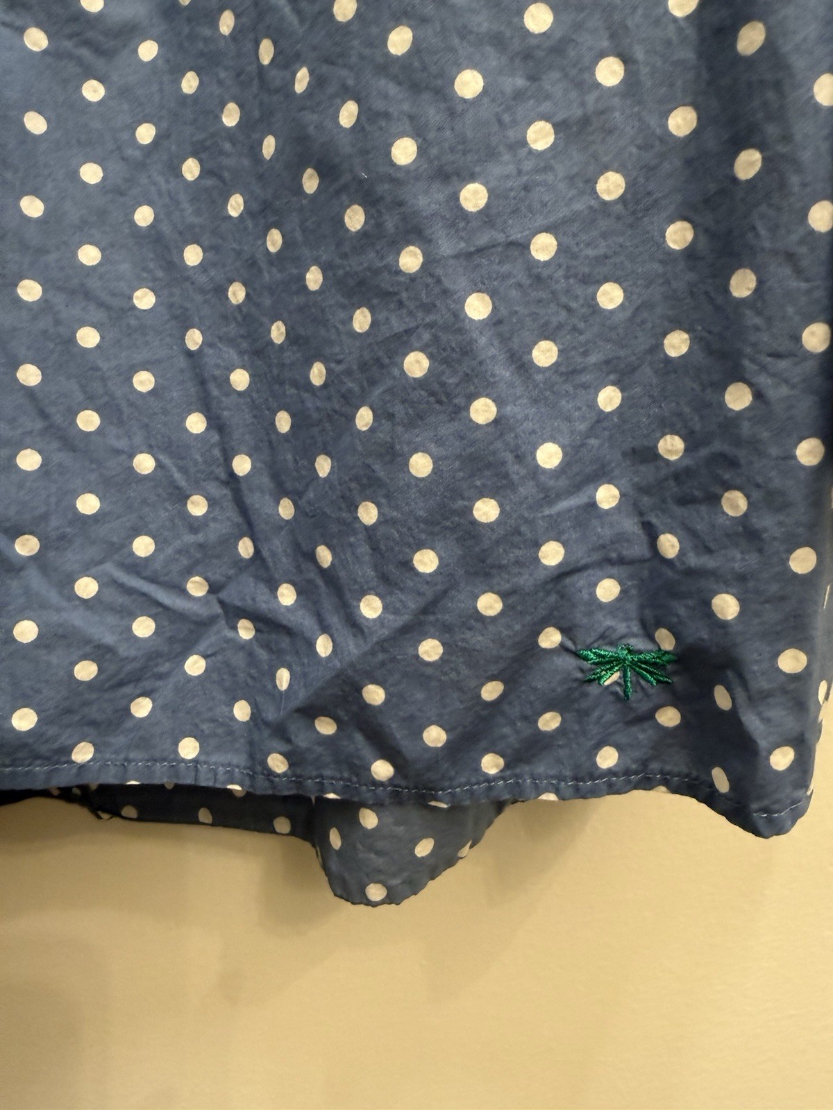 Talbots Blue and White Polka Dot Button-Front Shirt Size 18W