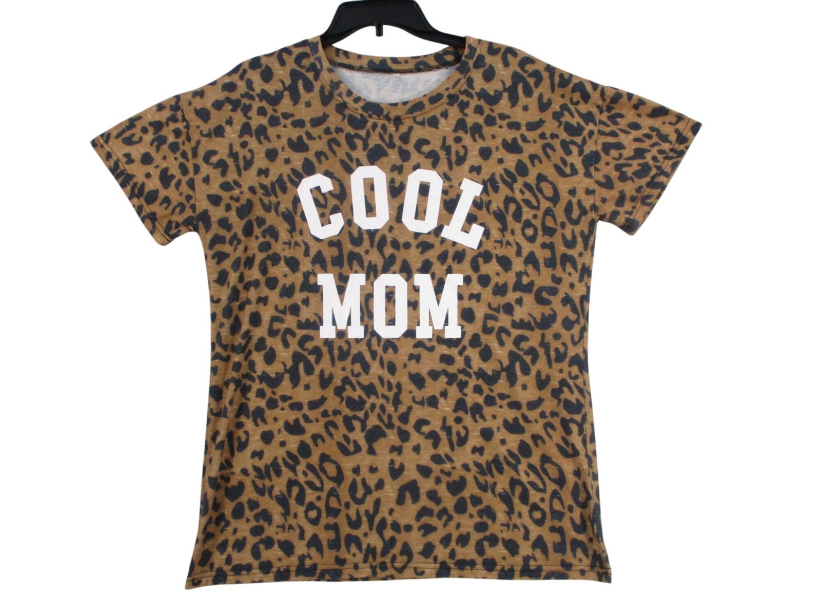 Cool Mom Leopard Print Short Sleeve Graphic Tee Size – XL