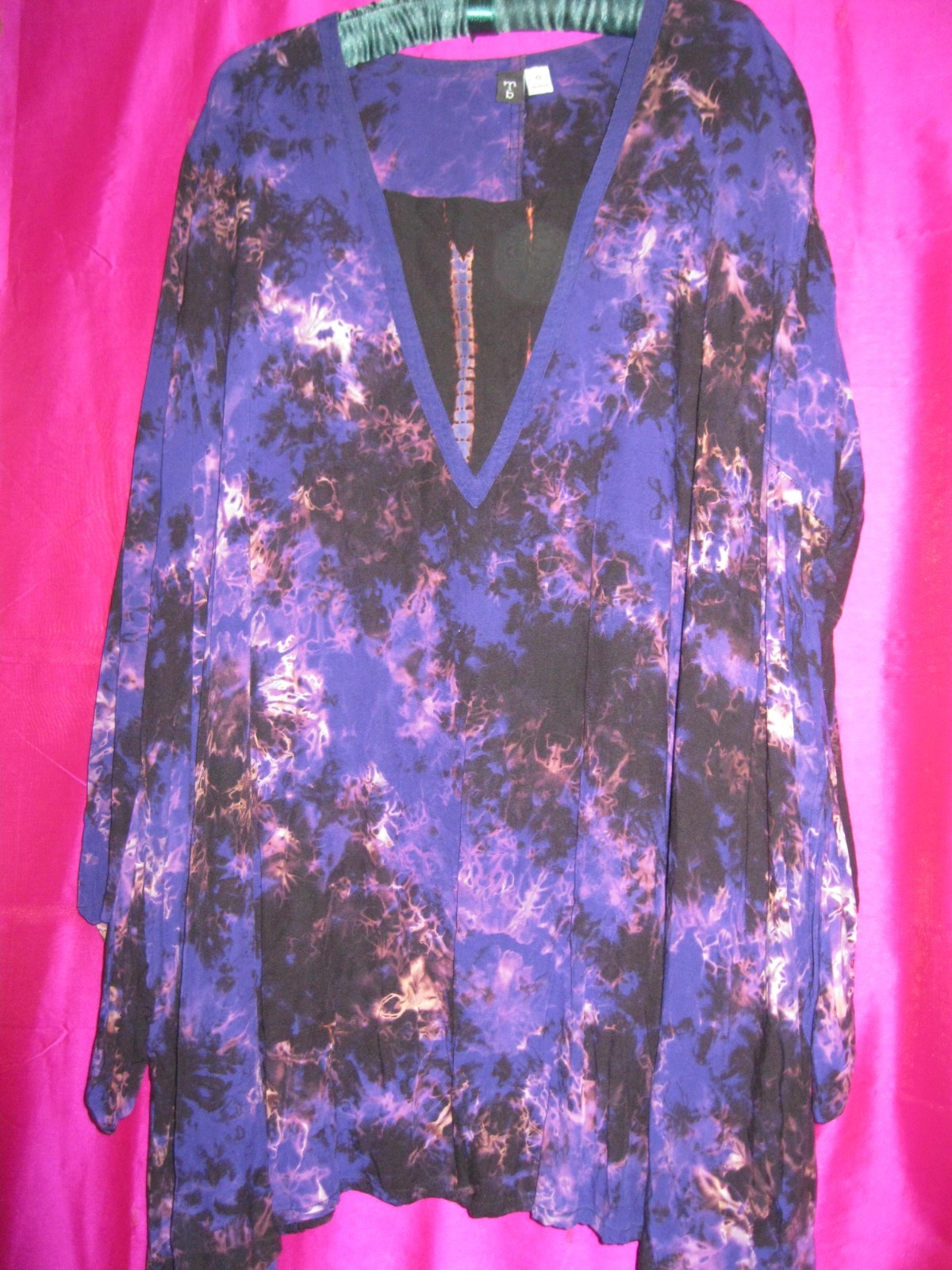 MIB LABEL, INDONESIA, PURPLE RAYON TOP, NEW, SZ, 2X-3X