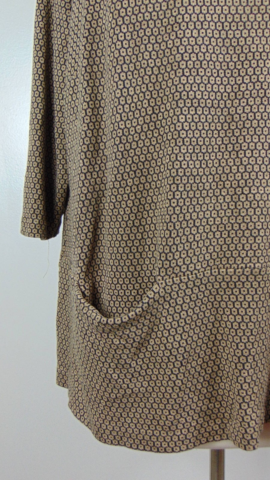 J.Jill Ponte Knit Tunic Top Womens Size 2X Jacquard Pattern Patch Pockets Shirt