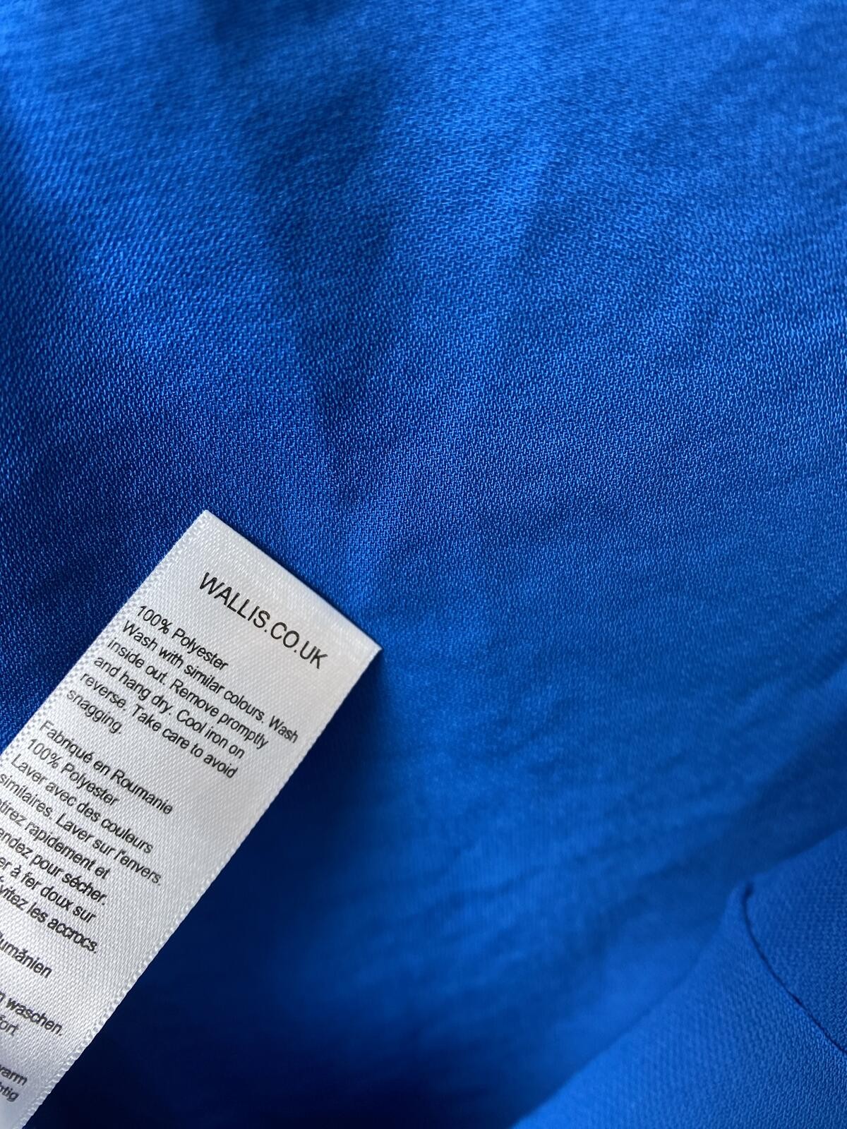 Wallis Blue Blouse Scoop Neck Short Sleeve UK 12 NEW