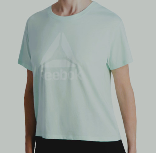 REEBOX Mint Green Infinity Logo Womens Med Short Sleeve T-shirt TEE Lightweight