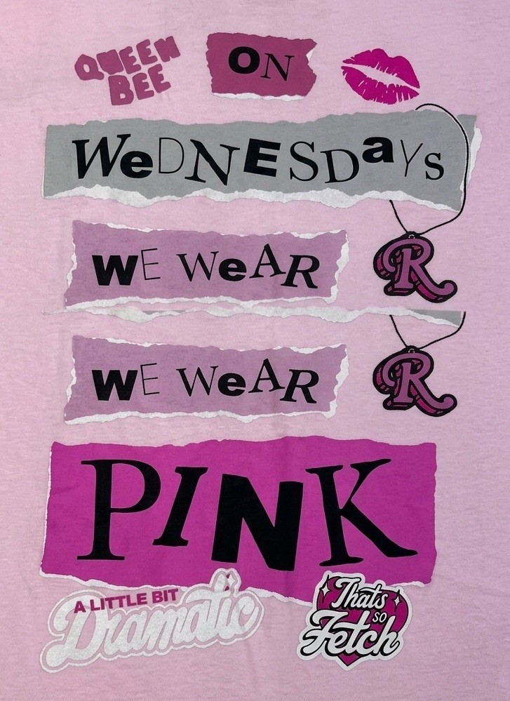 Mean Girls Women’s Medium Pink “On Wednesdays We Wear Pink” Graphic T-Shirt