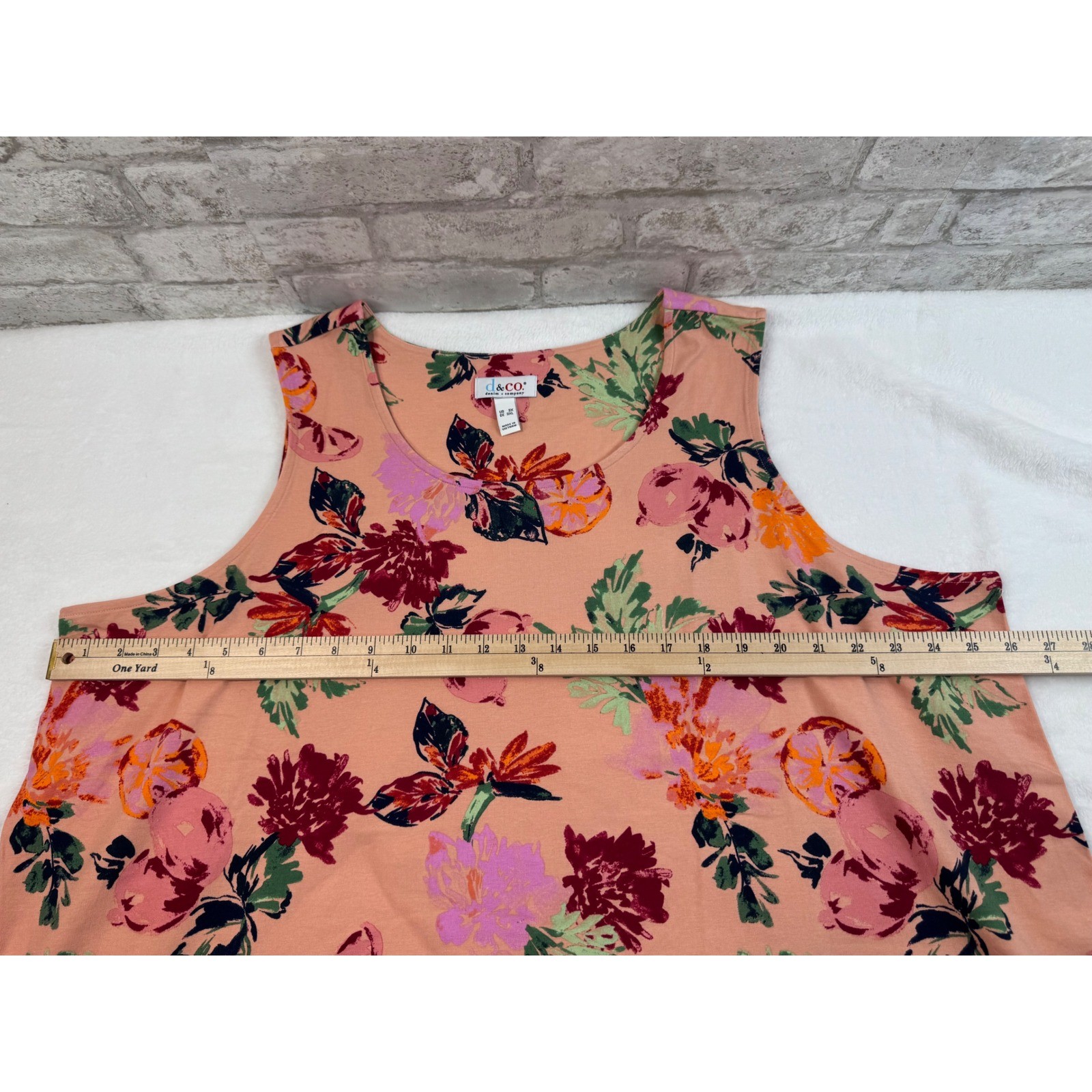 Denim & Co Printed Favorite Jersey Scoop Neck Swing Tank Top Dust Shell #A602669