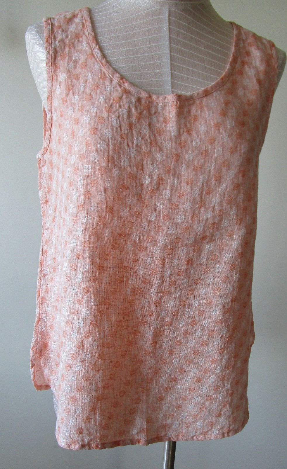 FLAX Designs * LINEN Select TANK 3G NWT MELON DOT