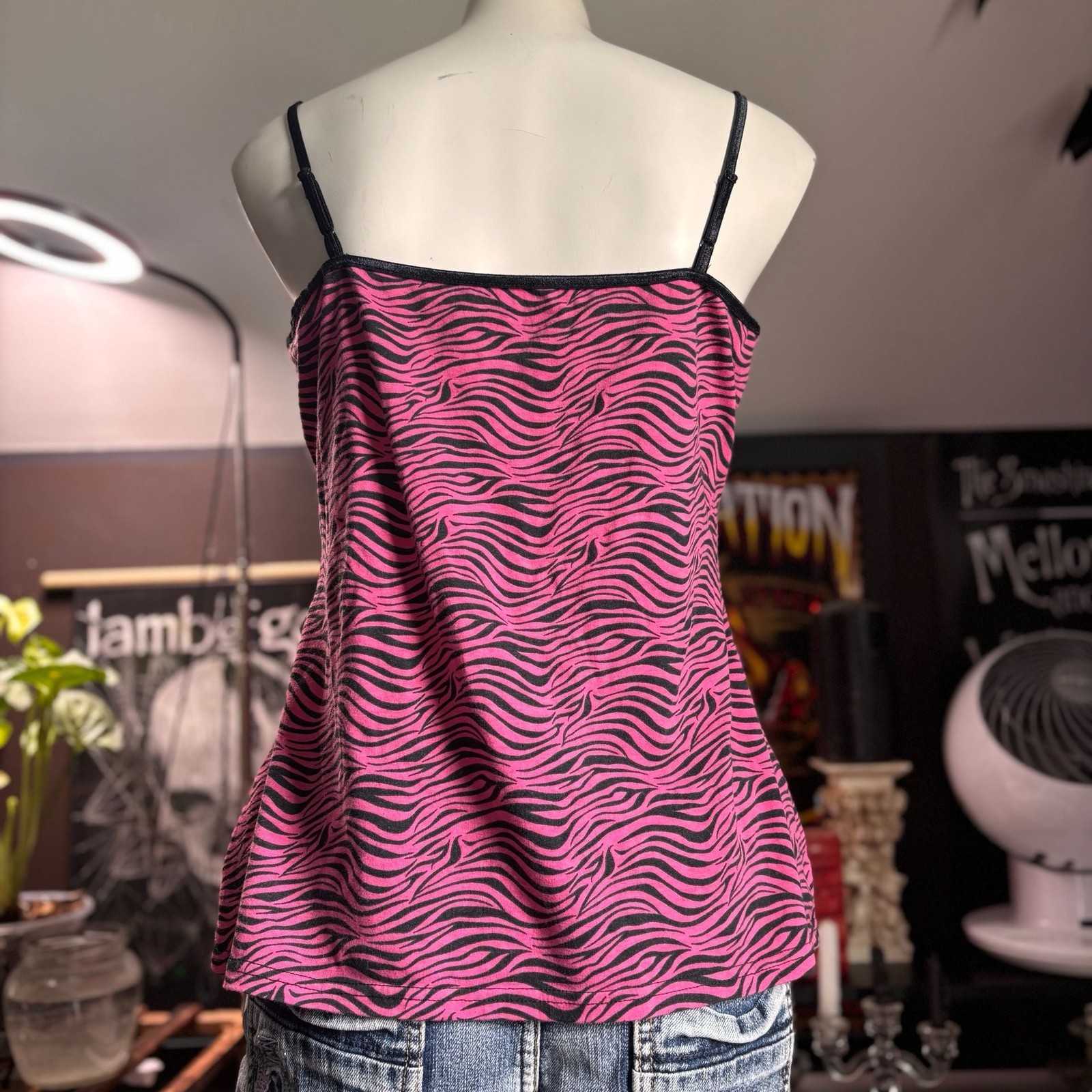 Bobbie Brooks Pink and Black Zebra Print Cami Tank Top