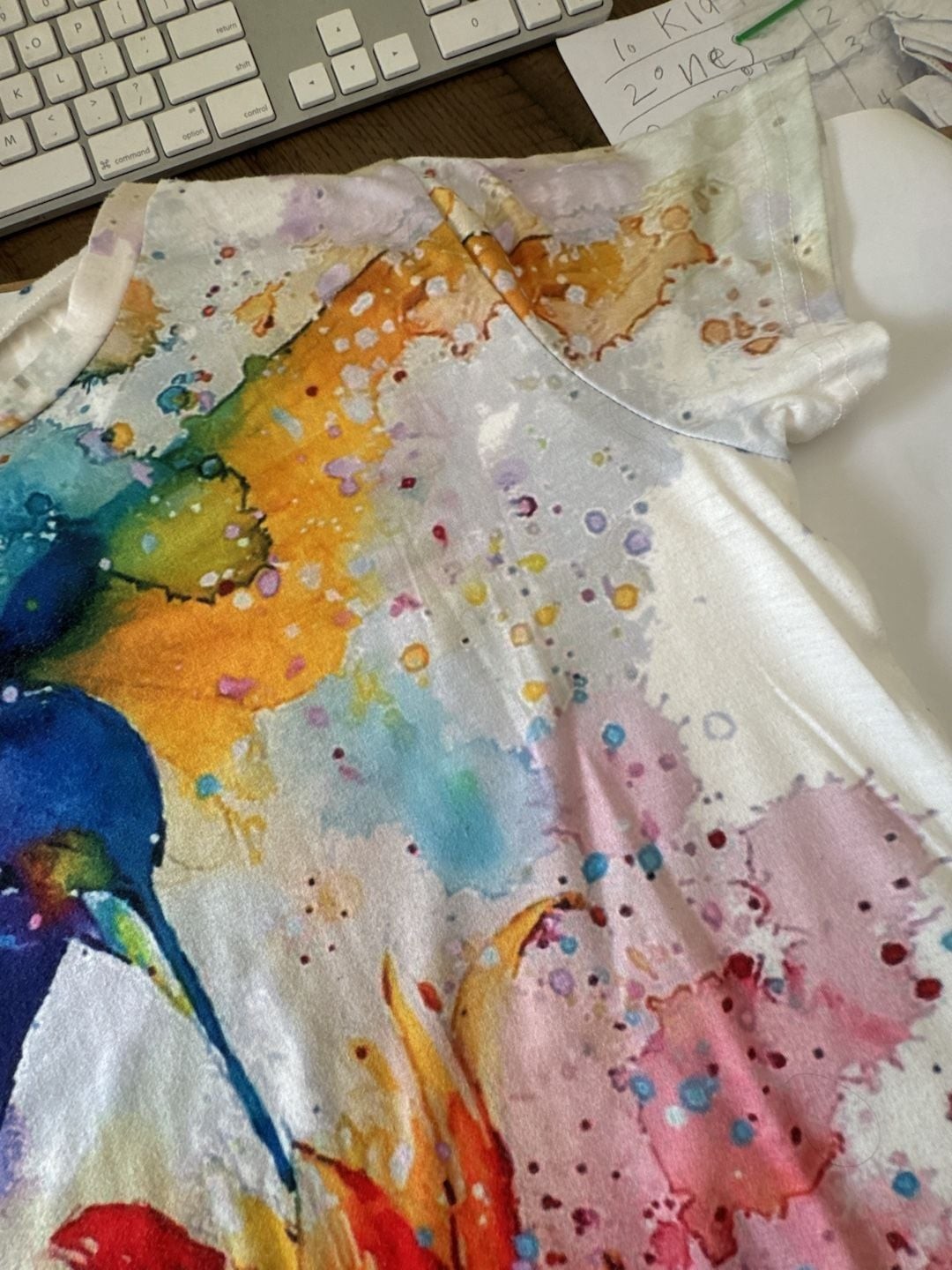 MISSLOOK Hummingbird and Flower Watercolor Print T-Shirt