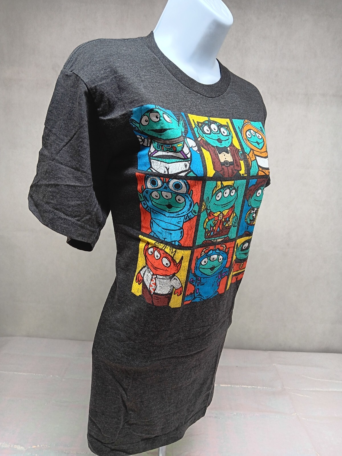 Pixar Womens Med Toy Story Aliens Dressed As Pixar Movies Short Sleeve T-Shirt