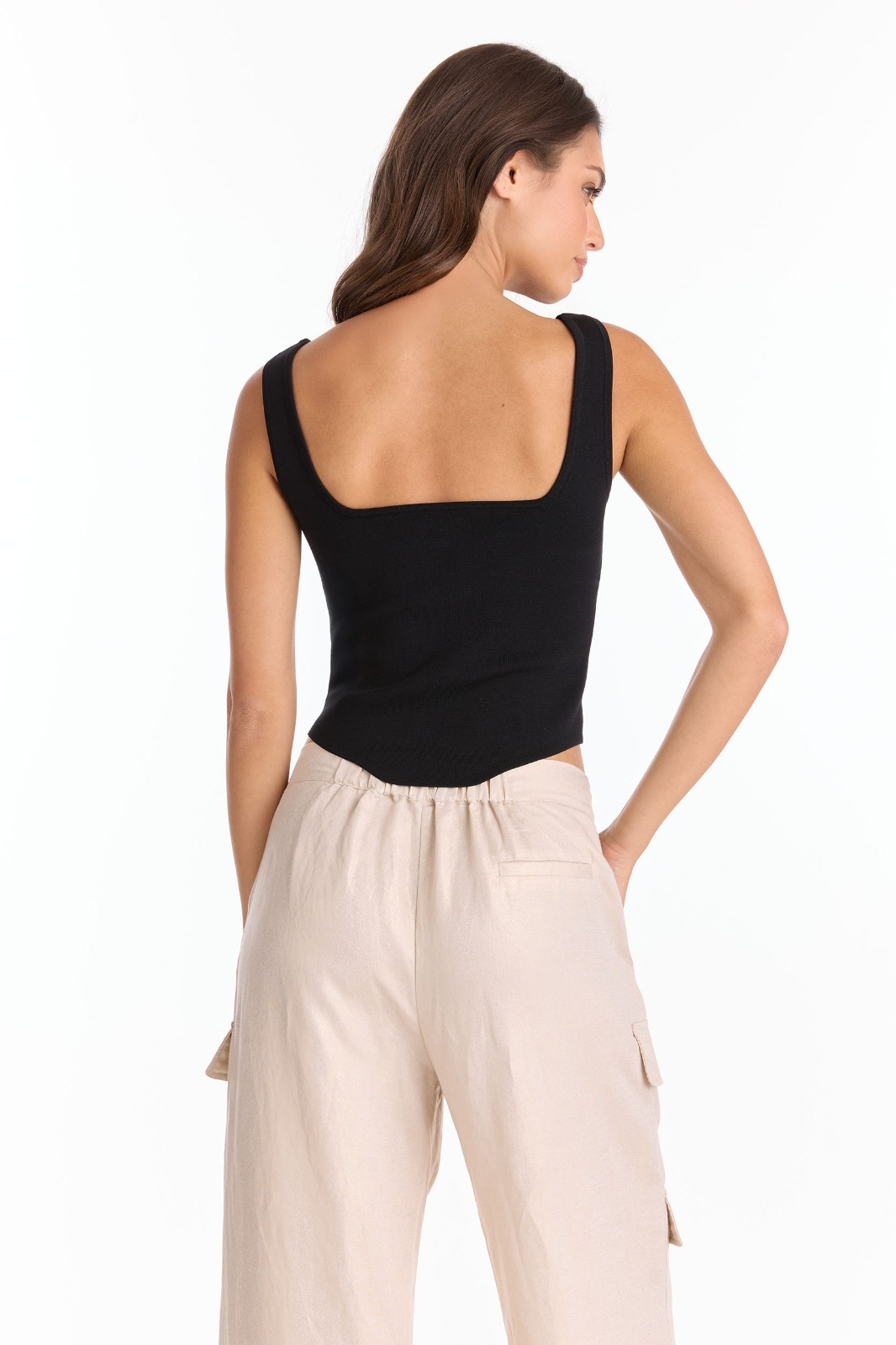 Venus Button Top – Black THE NOLI SHOP