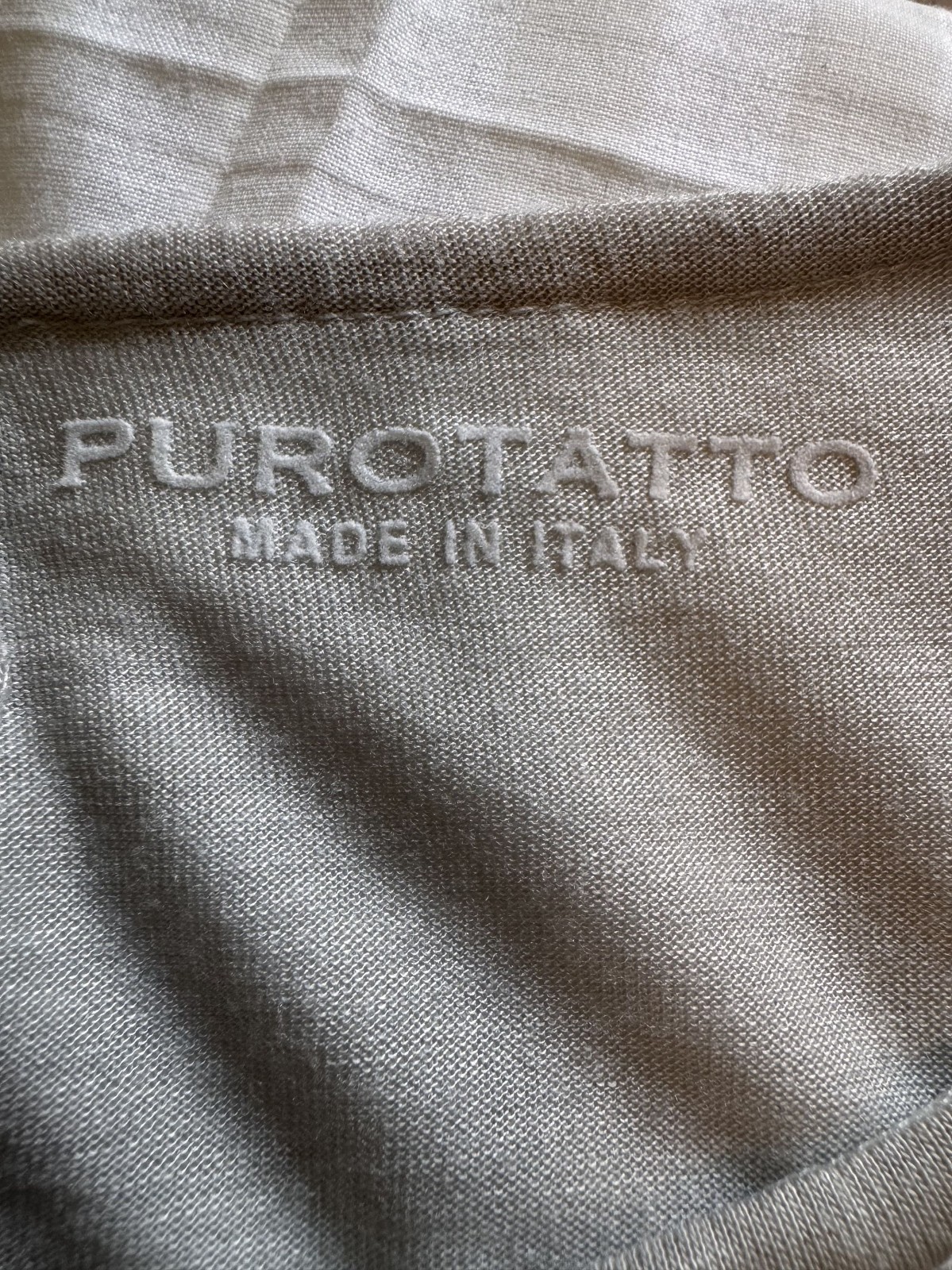 Purotatto Made in Italy Long Sleeve Top S 60% Micromodal 40% Milk Fiber Gray
