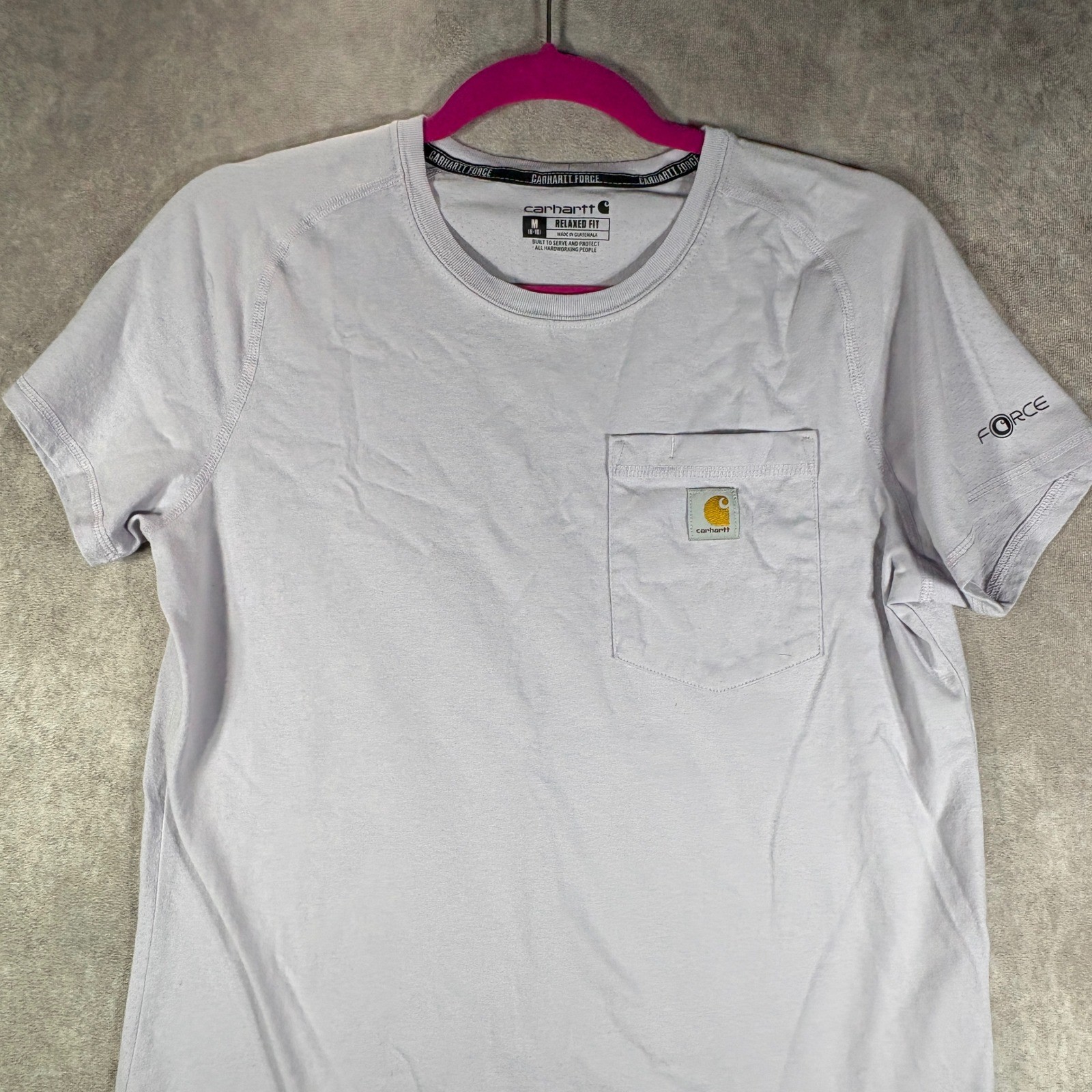 Carhartt T-Shirt Womens M Purple Force Relaxed Fit Pocket Tee Casual Outdoor $25