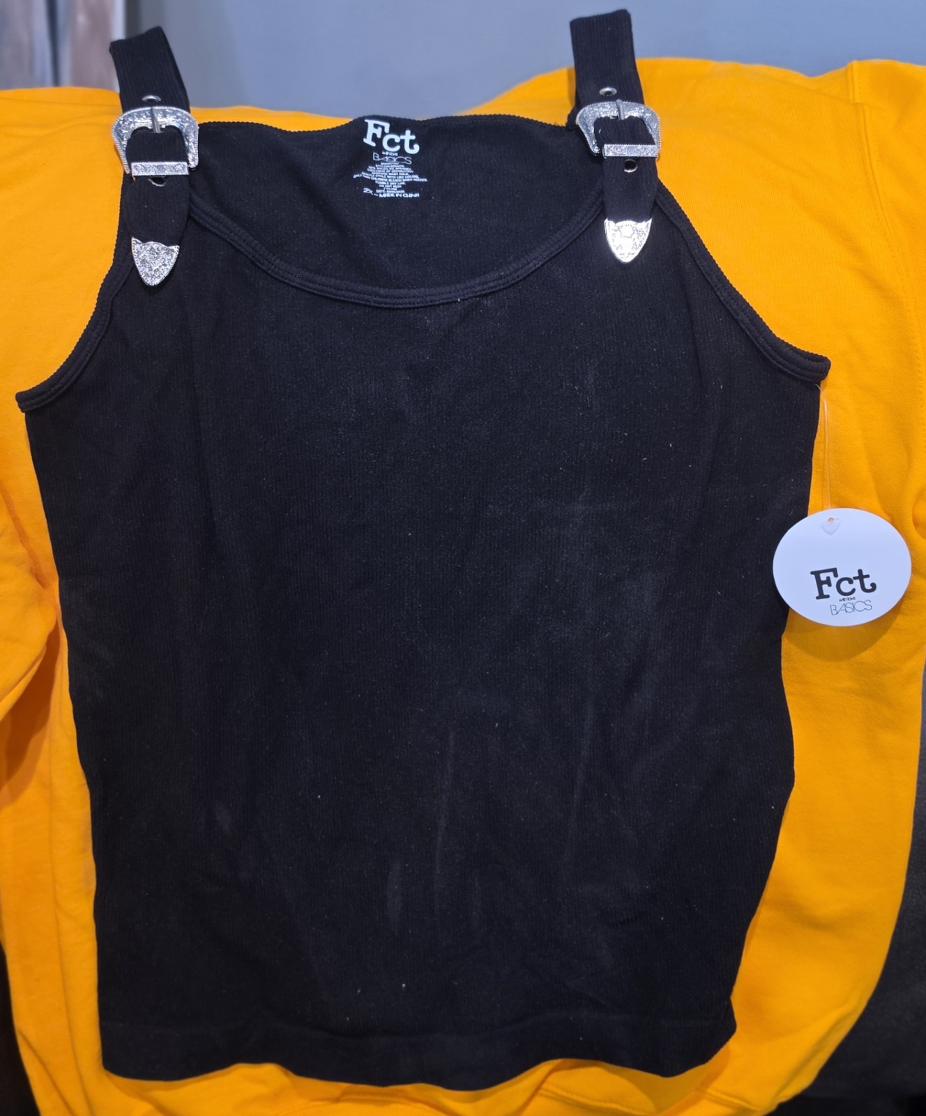NWT Fct with love BASICS Womens Black Buckle Tank 92% Nylon 8% Spandex Sz 2X ✨️
