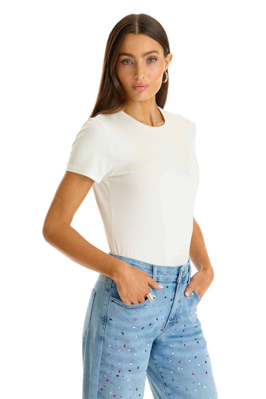 Amaya Ultra-Soft T-Shirt Leopard, White and Black THE NOLI SHOP