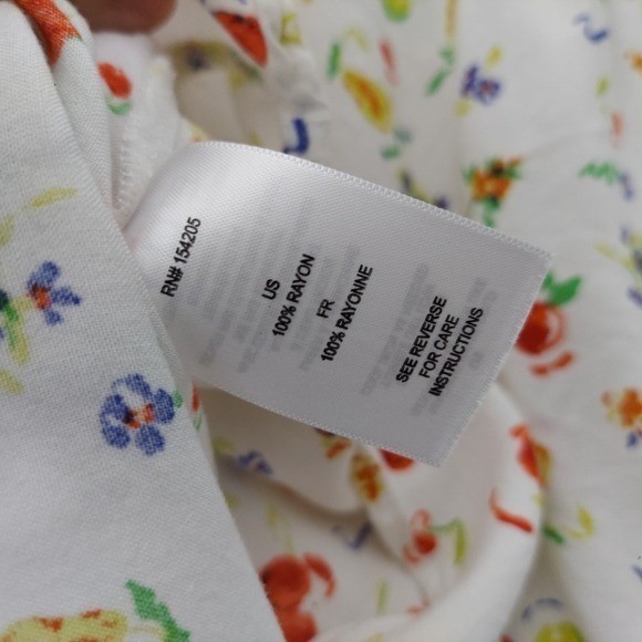 Cooper Ella Women Blouse L Button Down Novelty Fruit Picnic Statement Shirt