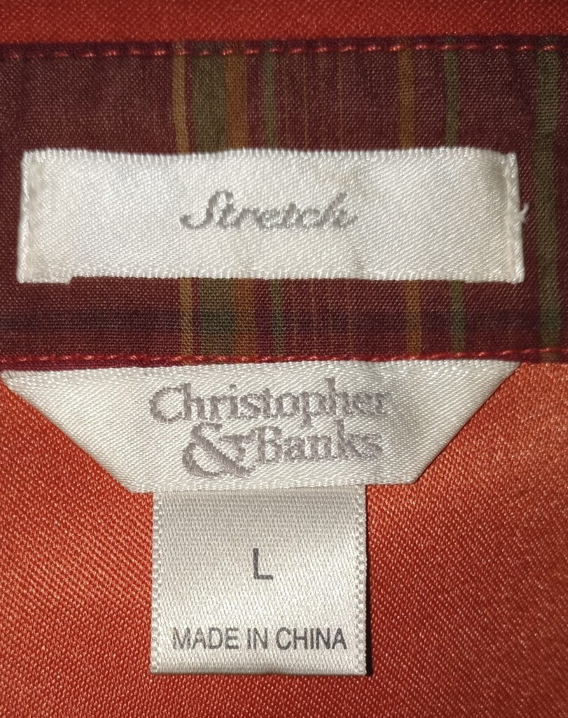 Christopher & Banks Shirt L Rust Color Soft Moleskin Button Down Shacket Blouse