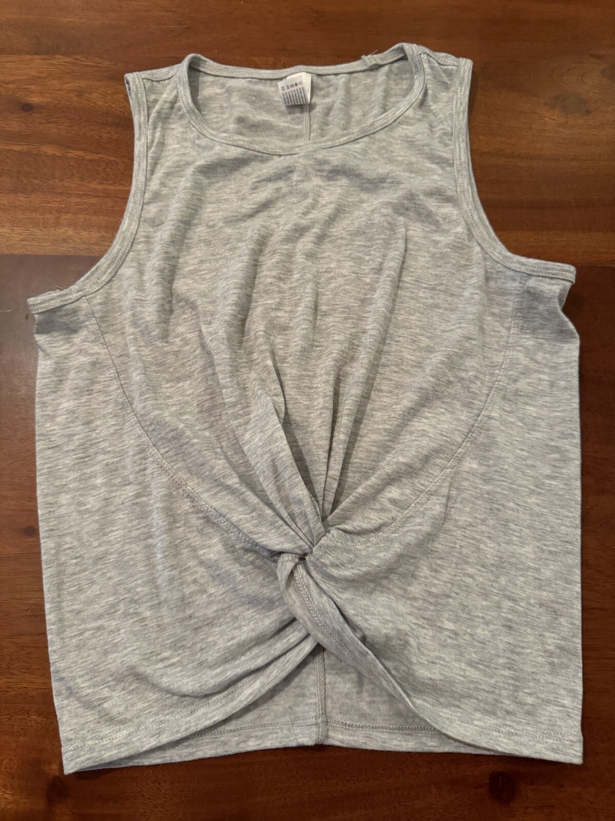 Yogalicious Womens Light Gray Twist-Front Sleeveless Activewear Tank Top Sz XS