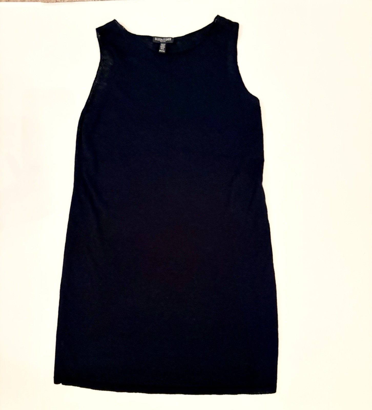 Eileen Fisher Petite PP 100% Wool Tank Top Sleeveless Dress Black