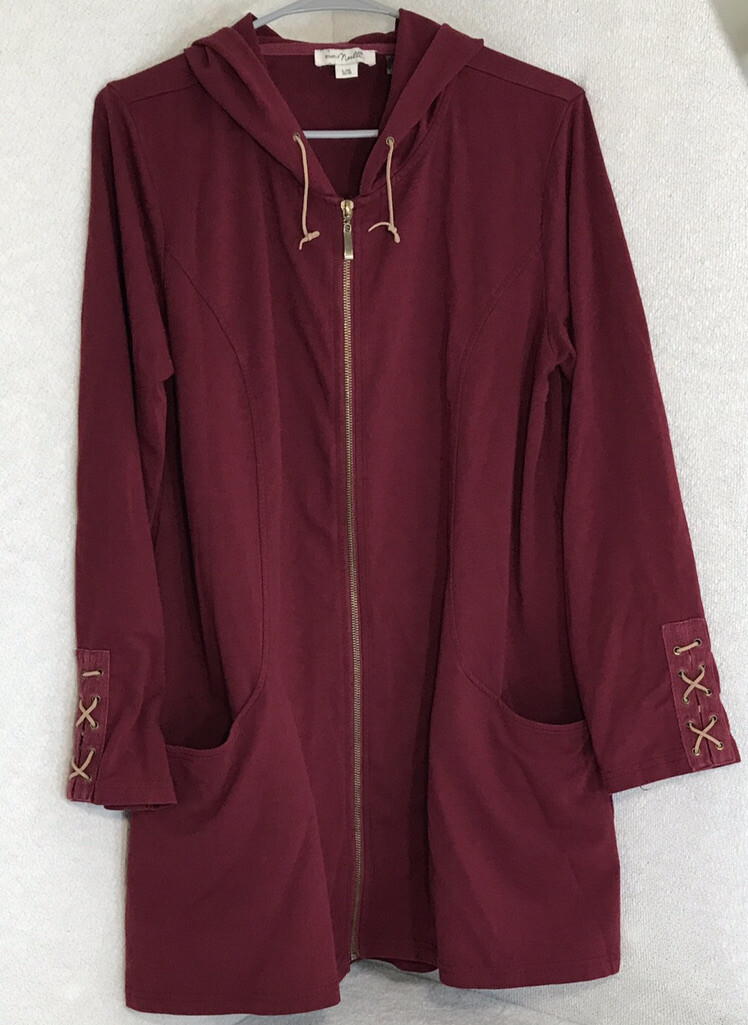 Simply Noelle Women’s Sz 12-14 Cranberry Jacket Pockets Renaissance Boho Native