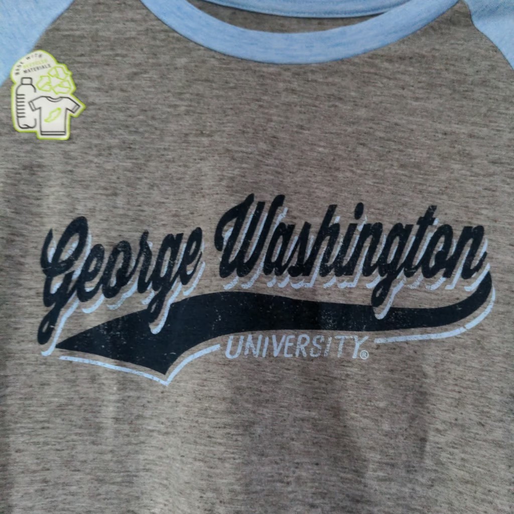 League womens George Washington University GWU baseball tee small NWT blue gray