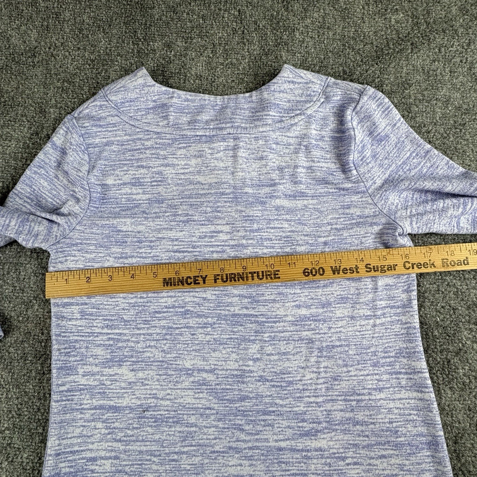 Talbots Top Women SP Blue Heather Lace Up Cuffs Classic Minimalist Preppy Beach