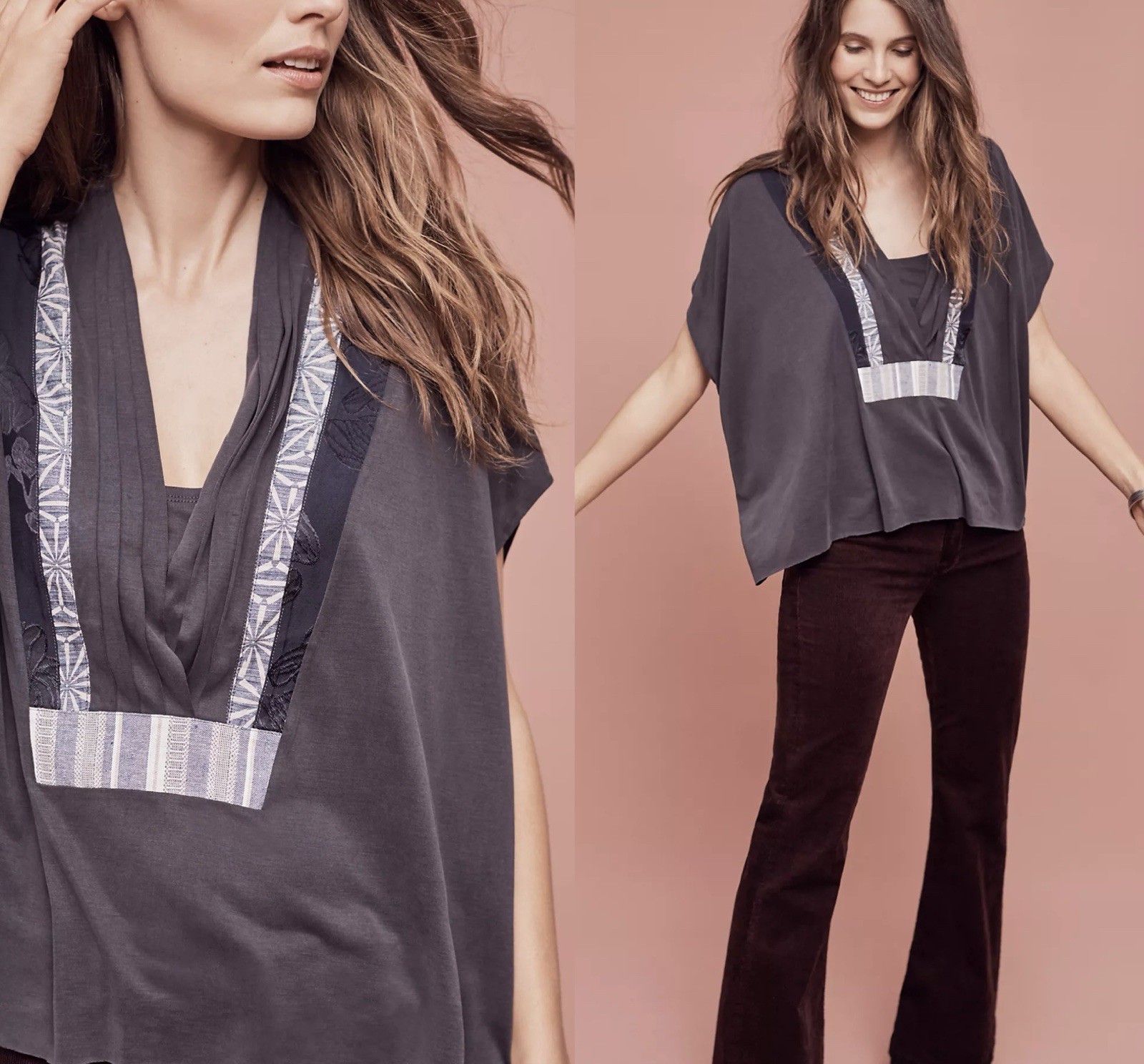 NEW W/ TAG | $88 Anthropologie x Akemi + Kin Art Deco Swing Pullover Top | XS