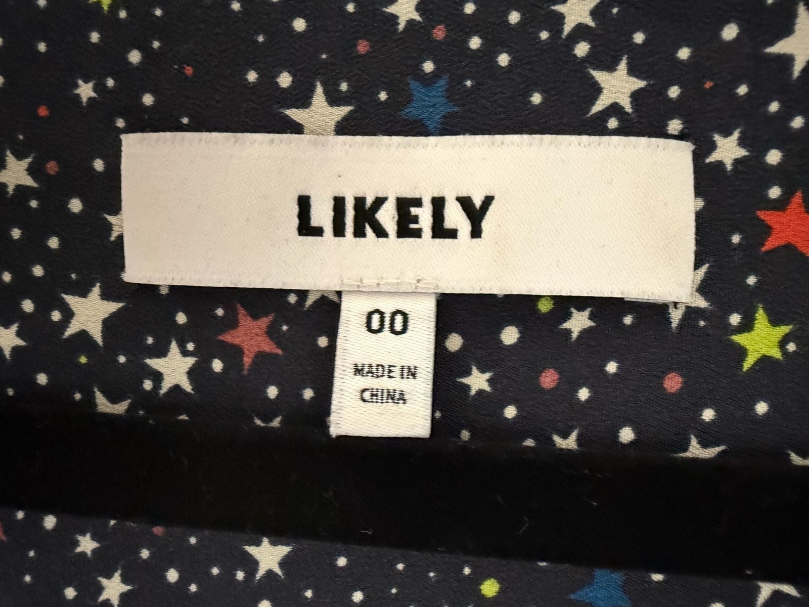 LIKELY Star Print Front-Tie Button-Down Blouse