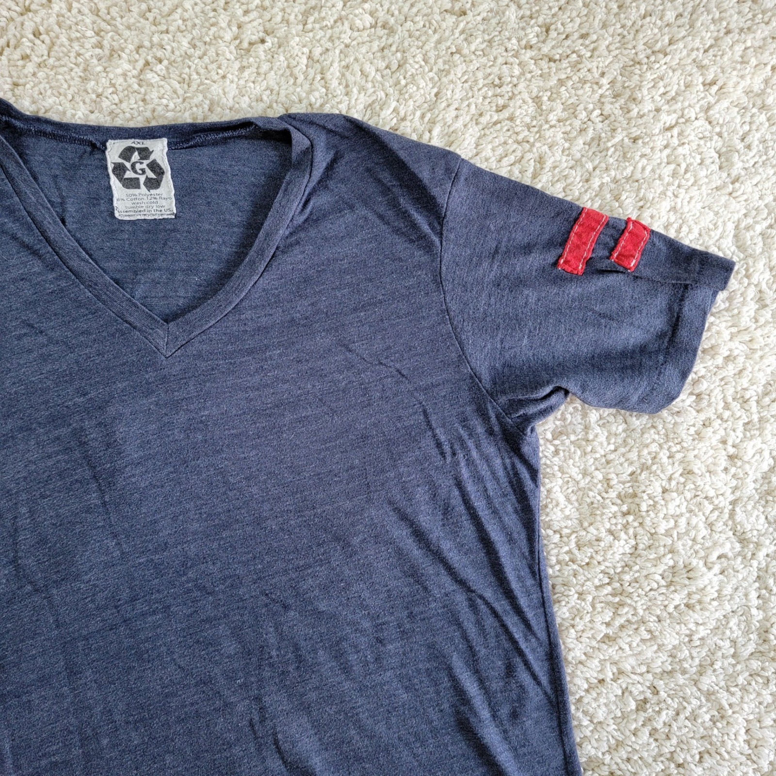 AXL Womens V-Neck ‘Love Baseball’ T-Shirt Size Large