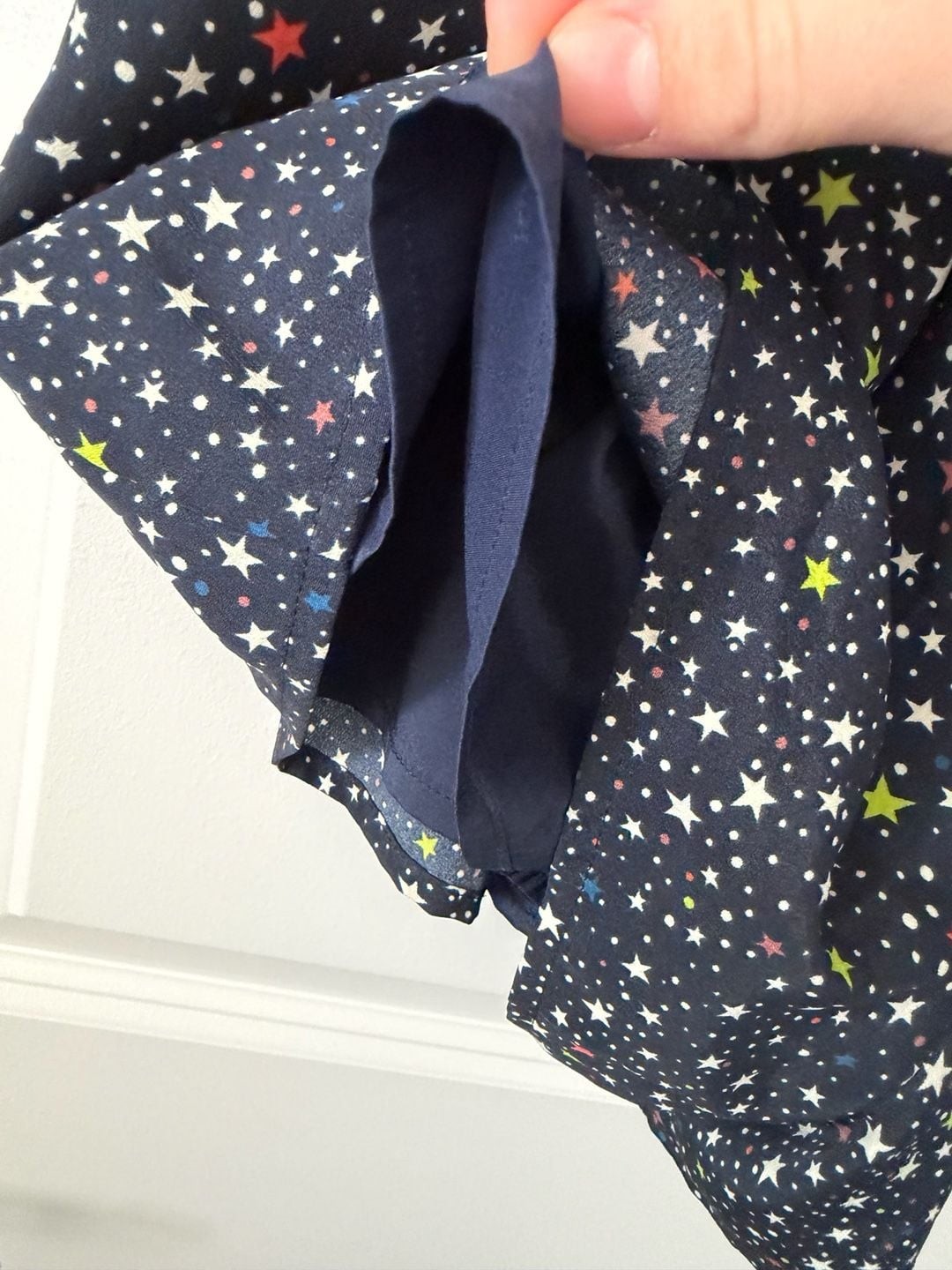 LIKELY Star Print Front-Tie Button-Down Blouse