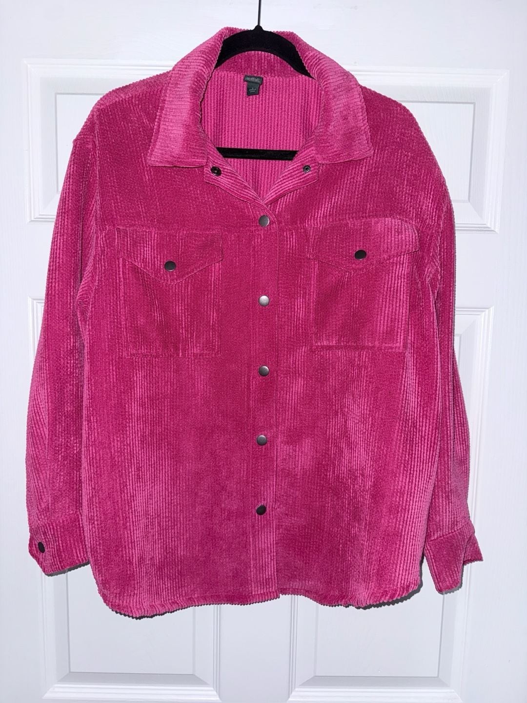 Wild Fable Hot Pink Corduroy Button-Front Shacket