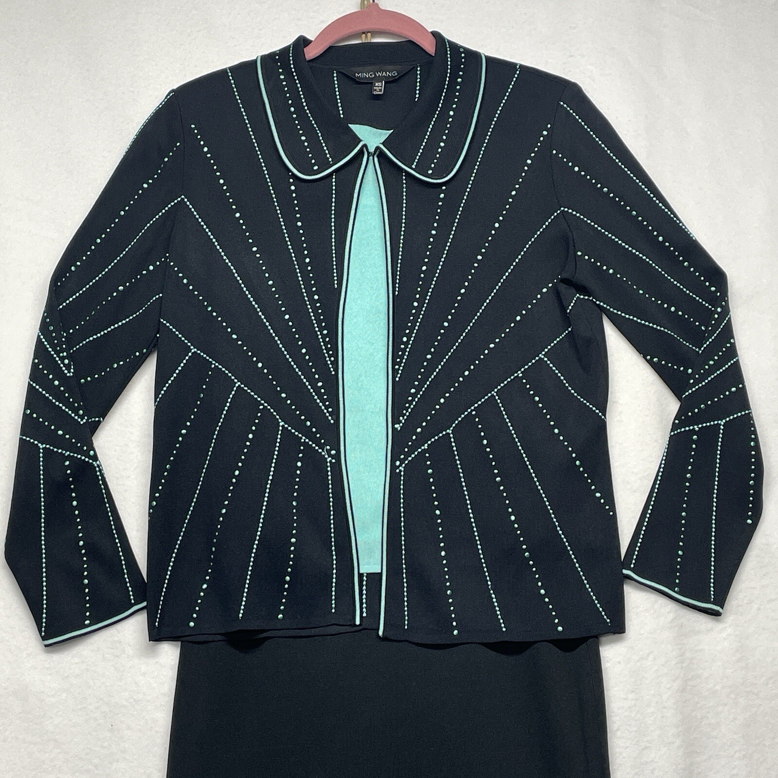 Ming Wang 3 Piece Set XS Retro Sweater Tank & Skirt Silky Knit Classic Comfort