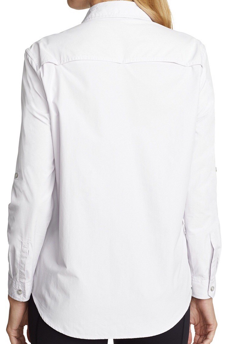 Eddie Bauer Mountain Ripstop Long Sleeve Shirt White Nylon Women’s XL