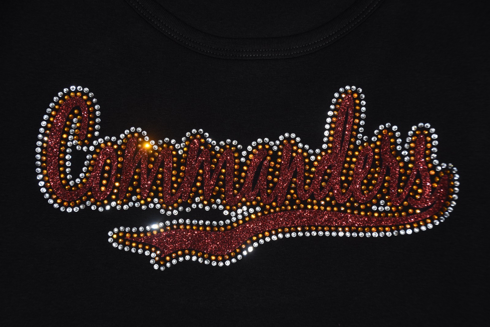 Commanders glitter & rhinestone shirt or tank XS S M L XL XXL 1X 2X 3X 4X 5X