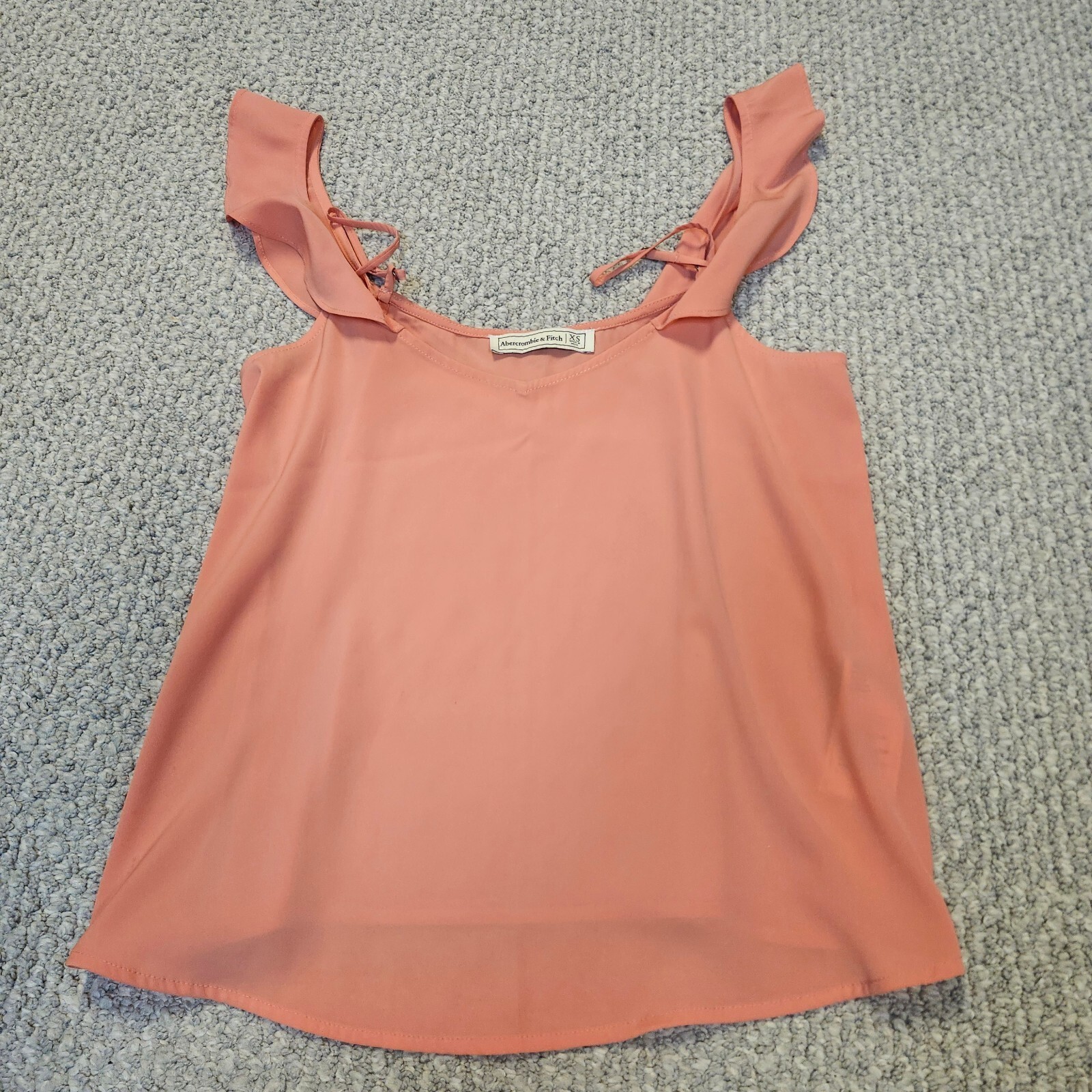 Abercrombie & Fitch Women’s Ruffle Strap Top XS Peach