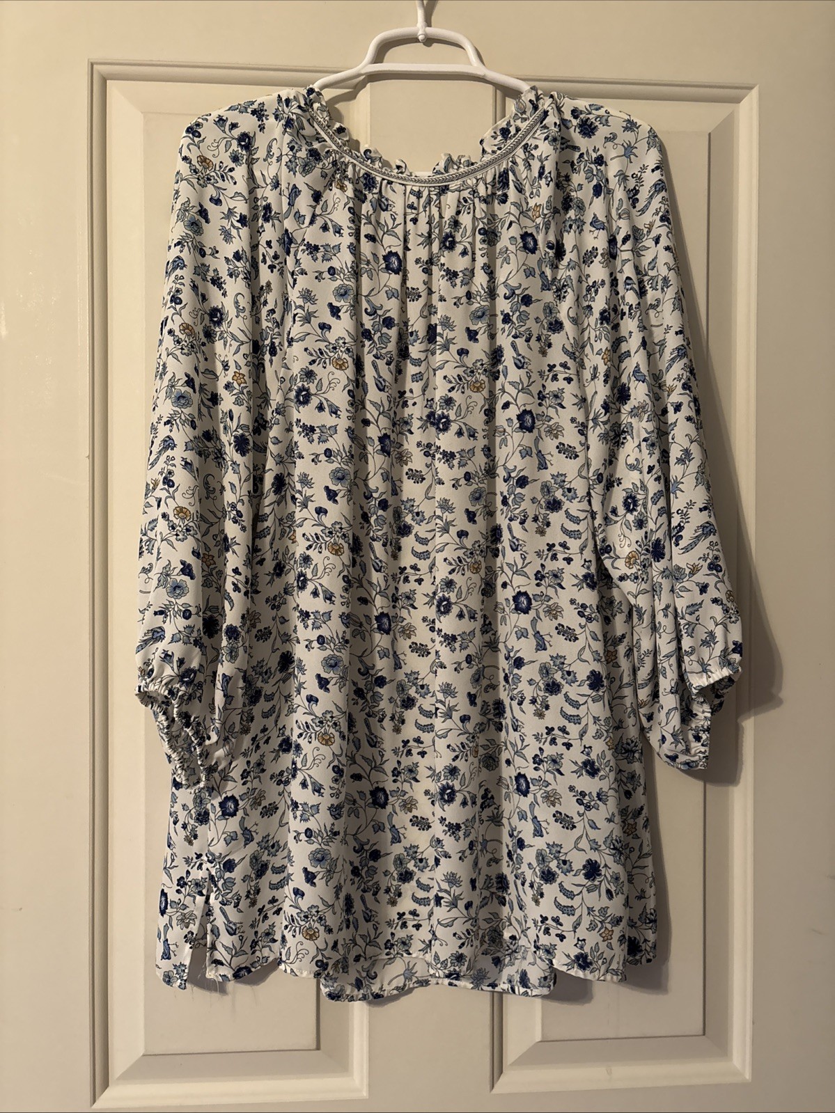 Max Studio Sheer Blouse Size 1X 3/4 Sleeve Item #1257