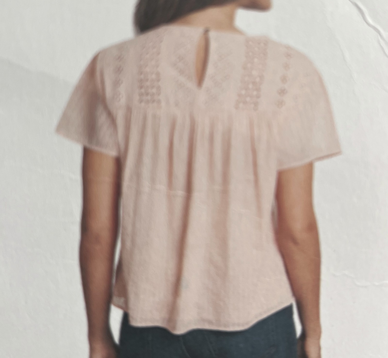 Ella Moss Women’s Size X-Large (16-18) Keyhole Back Blouse, Cameo Rose Pink