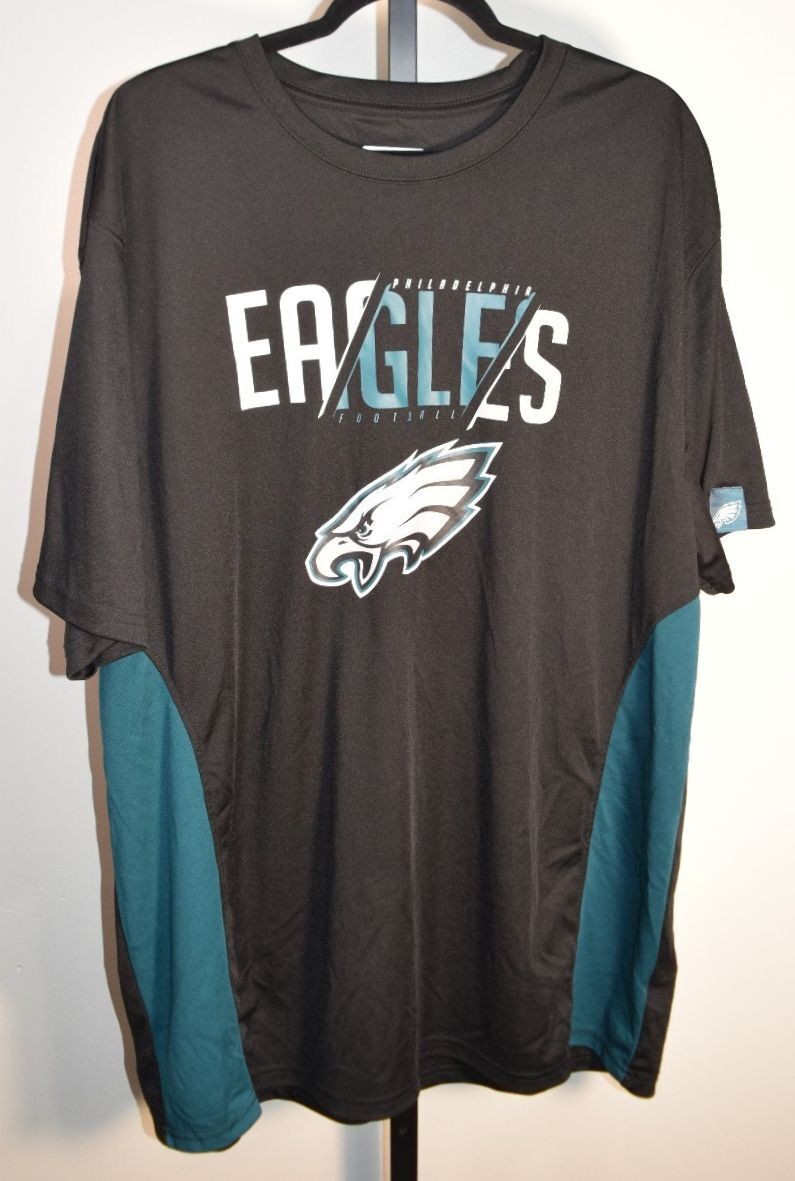 NFL Team Apparel 2X Philadelphia Eagles Black Teal Graphic T-Shirt