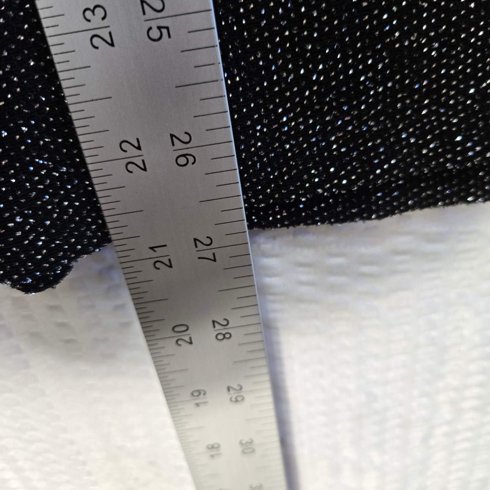 Notations Clothing Co Womens Large Black Silver Metallic Sparkle Slinky Top L