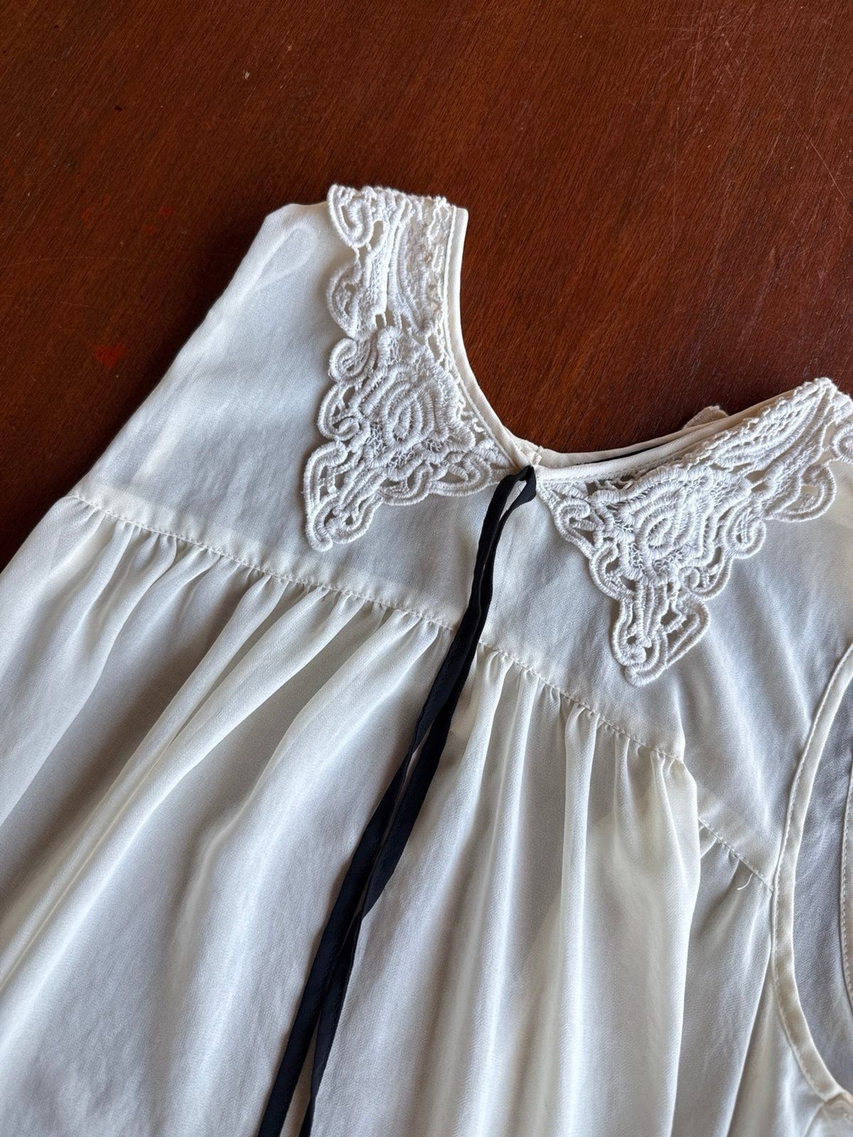 TOPSHOP SHEER Lace collar blouse top
