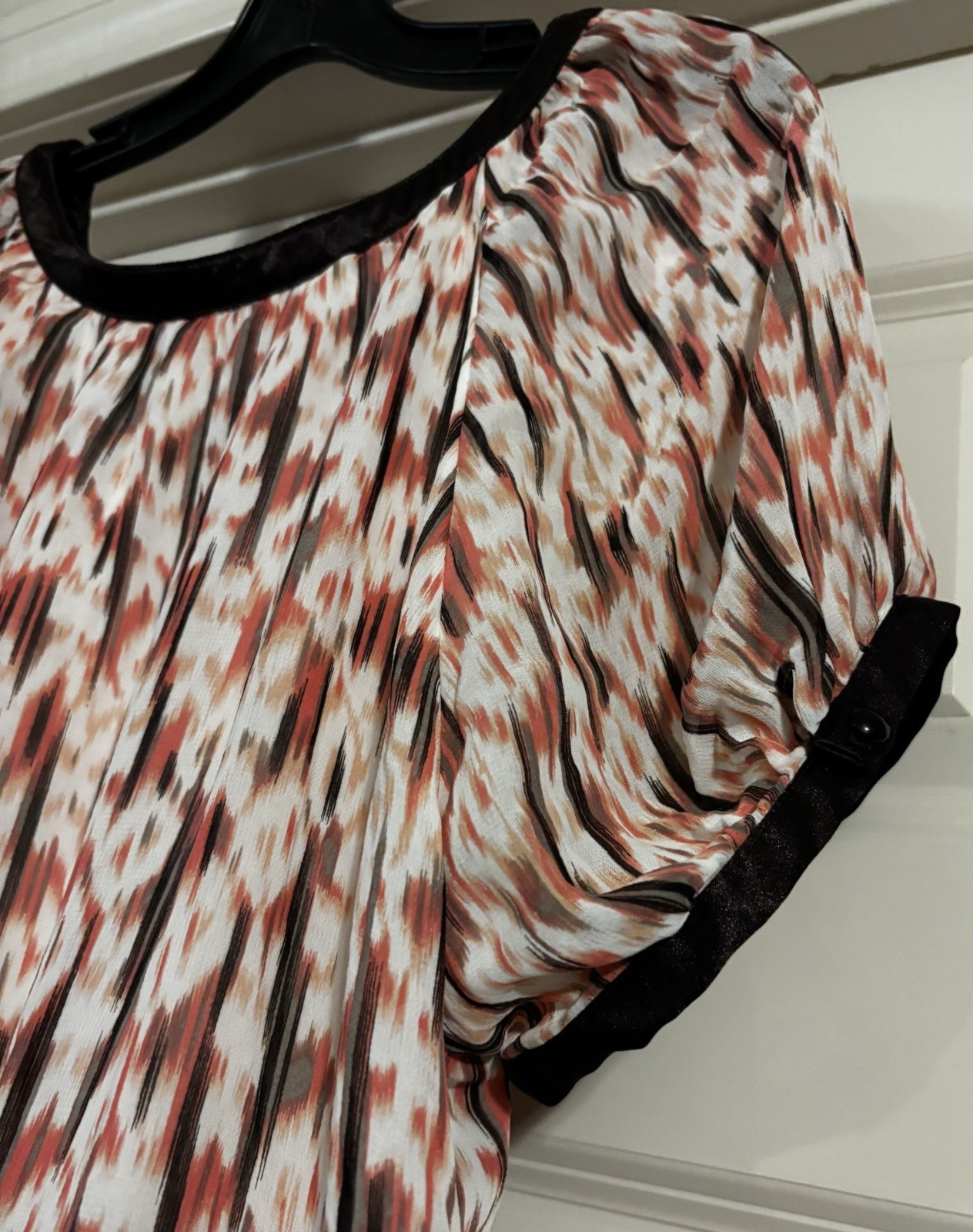 Dressbarn Mob Wife Glam Old Money Resortcore Drawstring Waist Ikat Print Size 3X