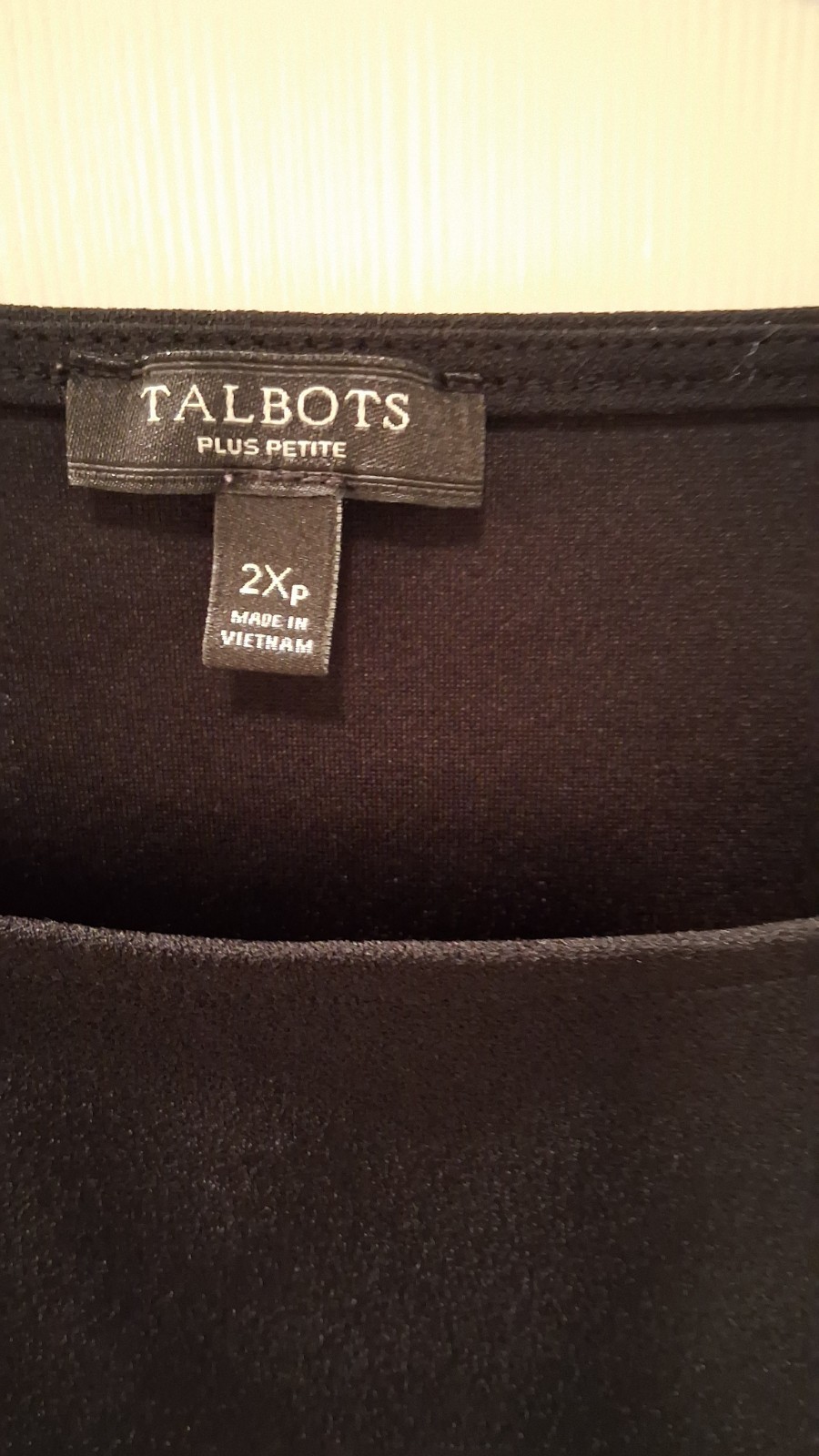 Talbots Plus 2Xp Black Ruched Accent, Travel, Packable, Stretch