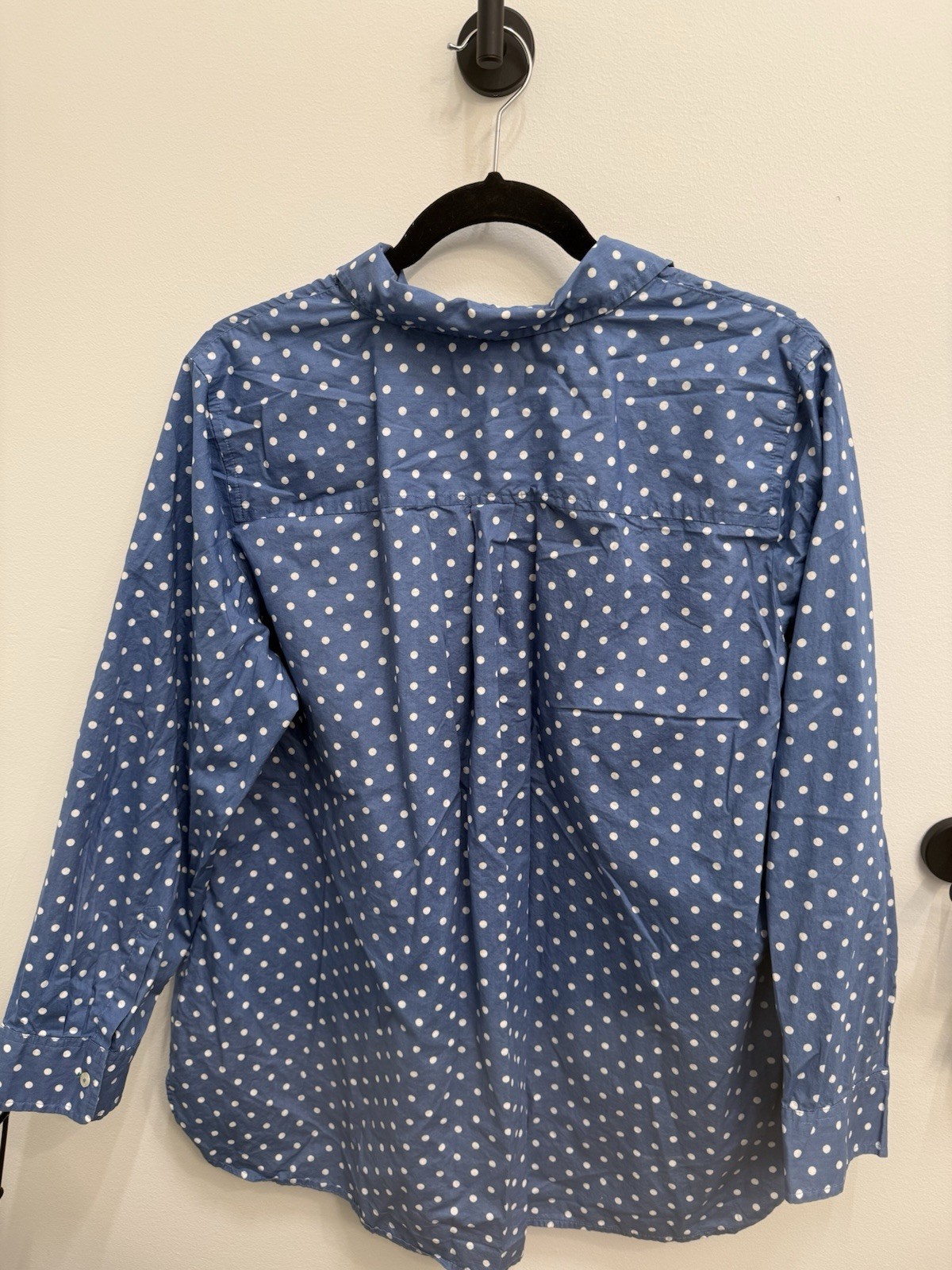 Talbots Blue and White Polka Dot Button-Front Shirt Size 18W