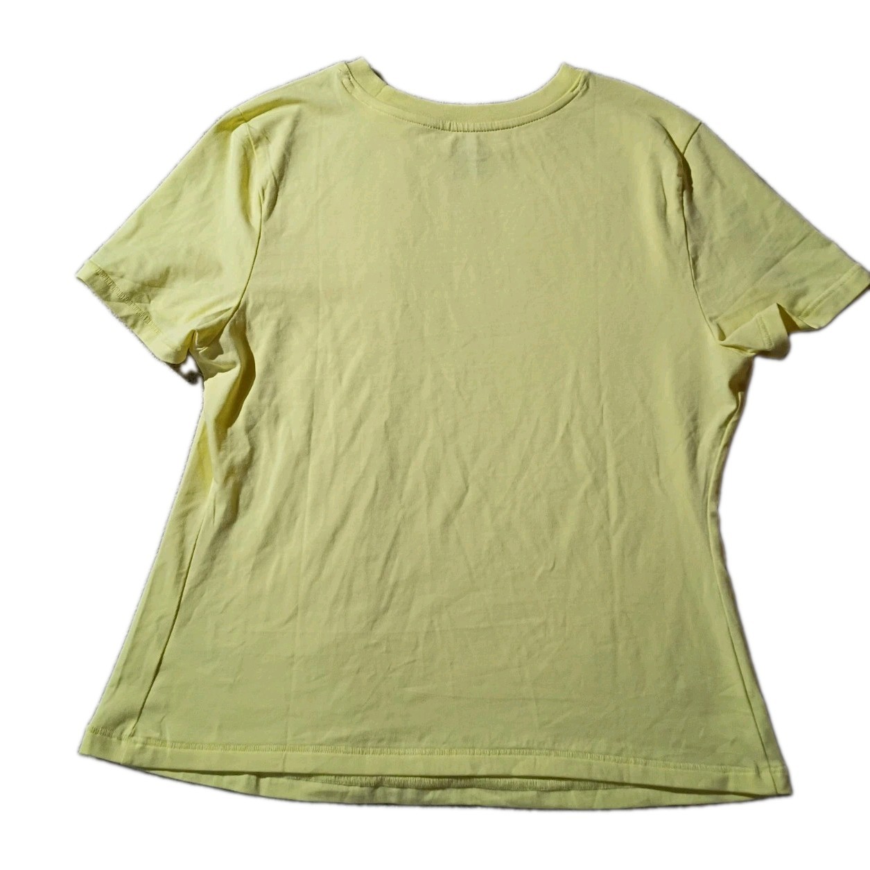 Scoop Womens Crew Neck T-Shirt XL 16-18 Yellow Short Sleeve Solid Tee Casual