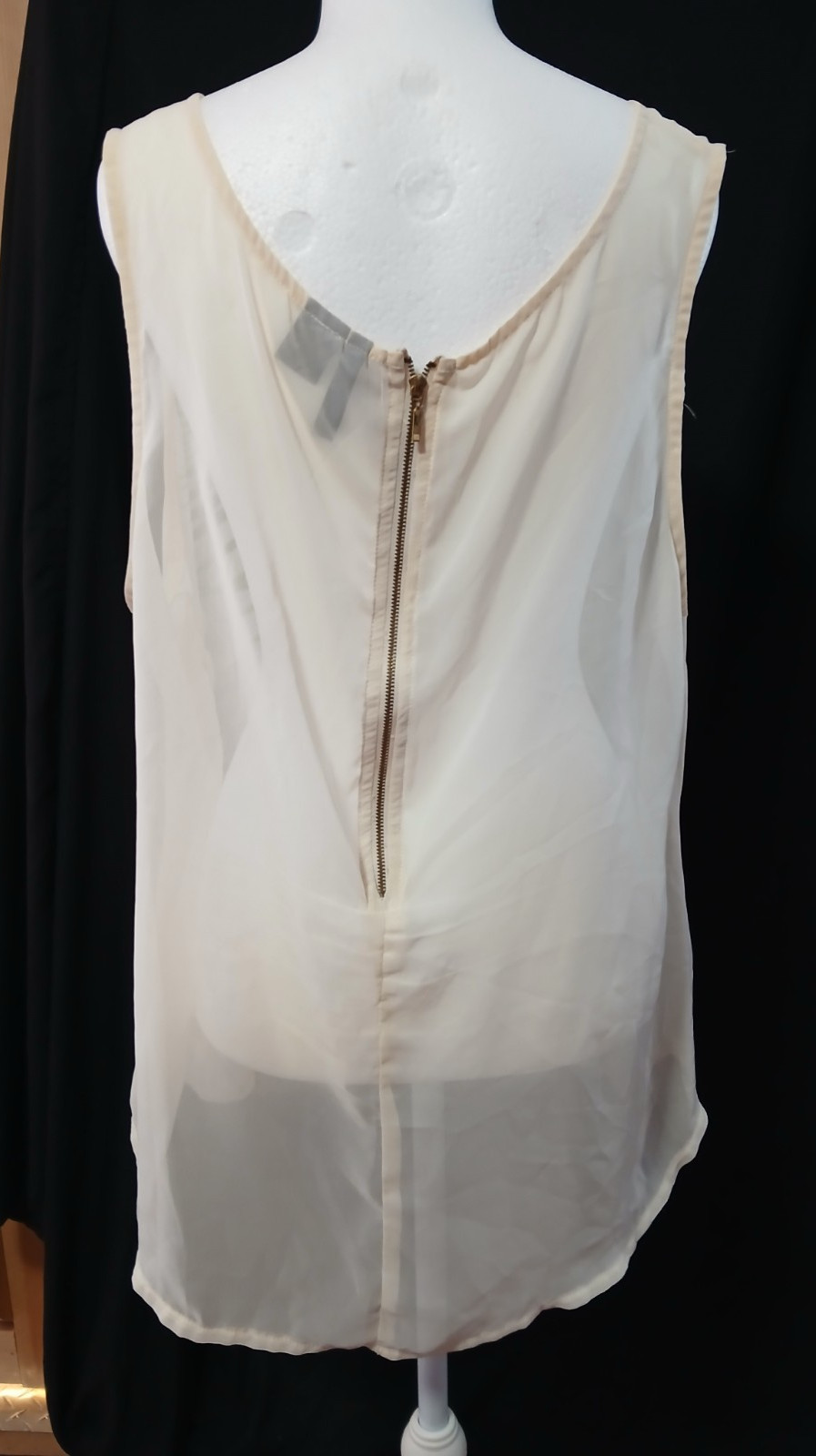 Nue Options Women Sleeveless Sheer Parrot Tropical Blouse 1X NWOT