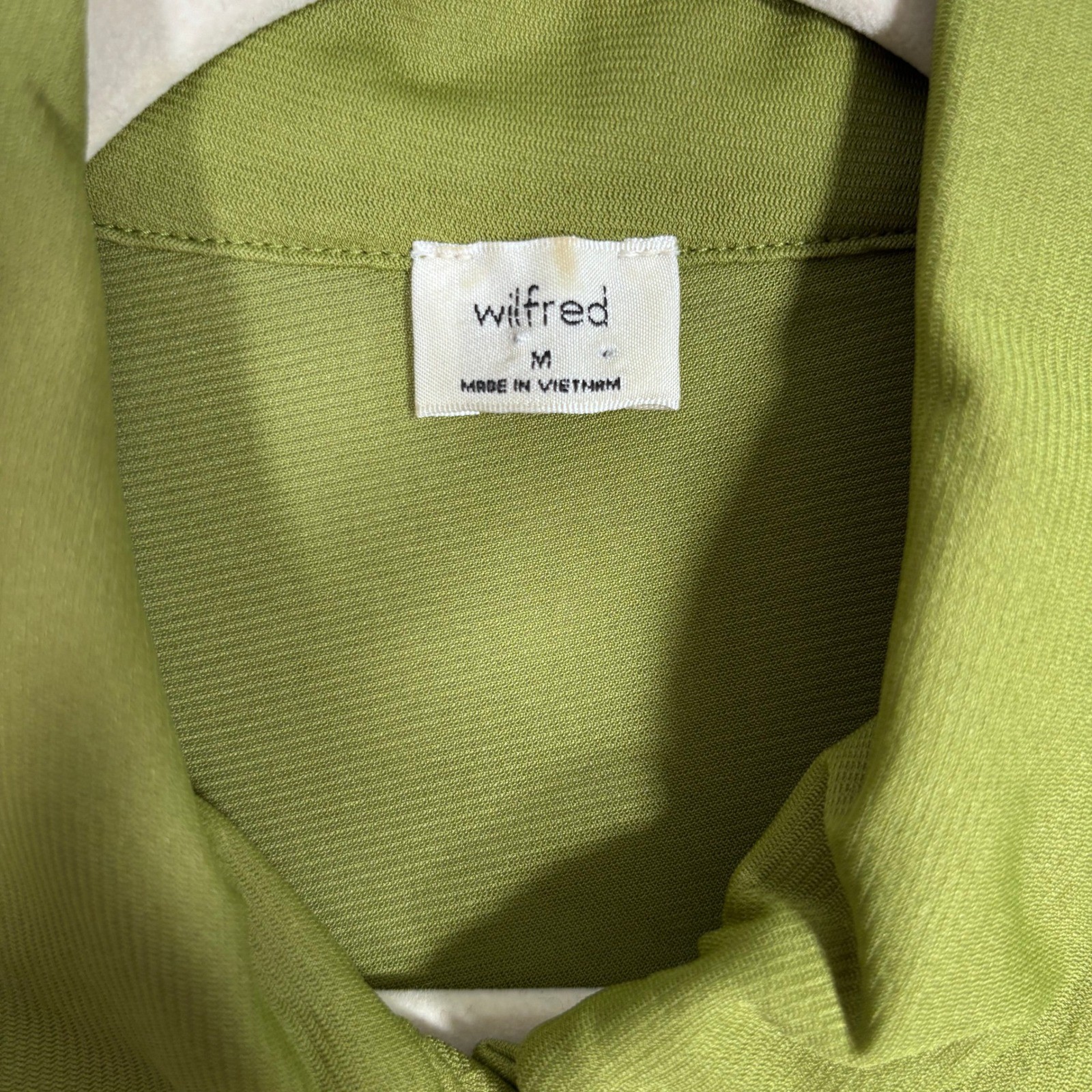 Aritzia Wilfred Mesh Sheer Button Down Shirt Medium Green Festival Minimalist