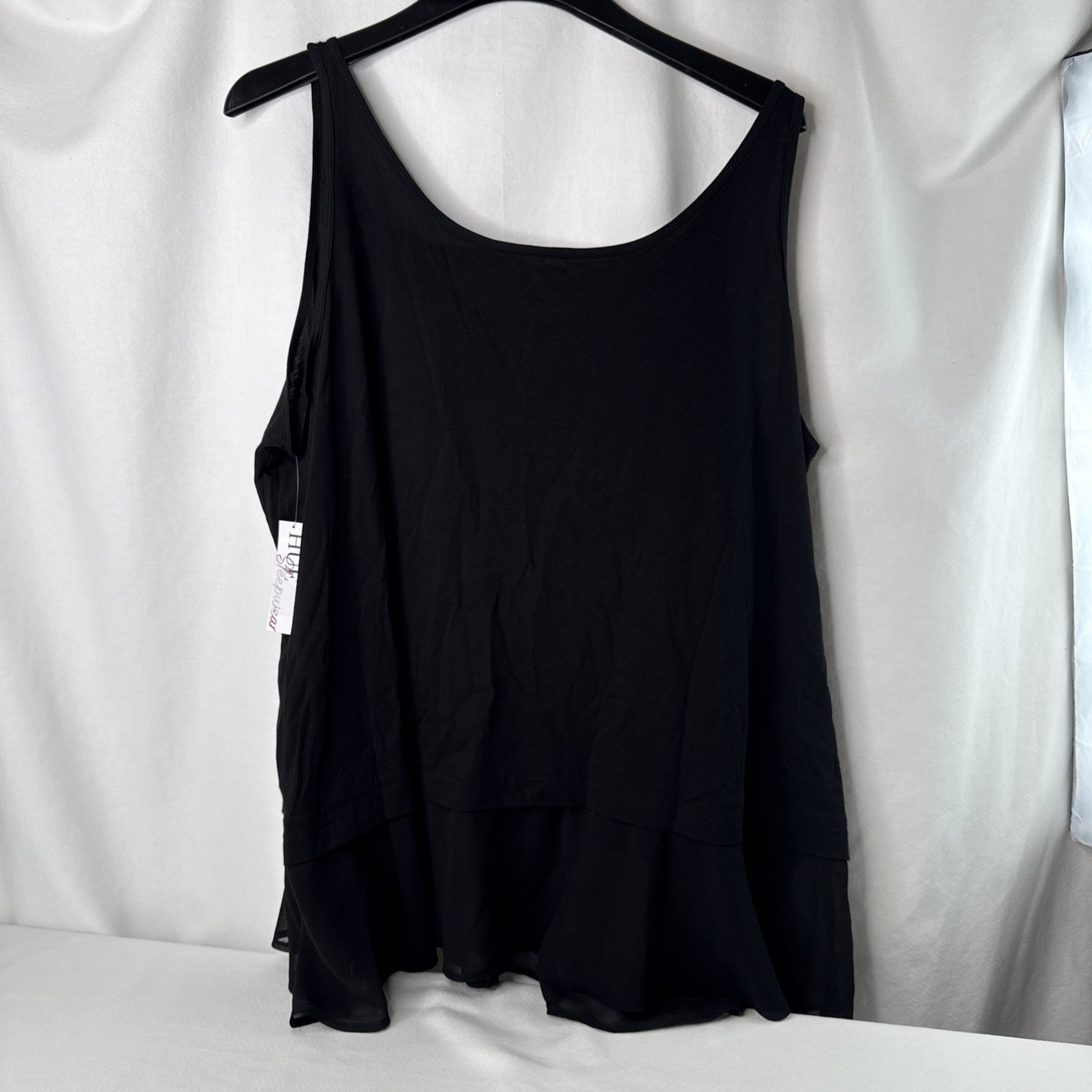Women’s 3X Hue Black Sleeveless Sleepwear Tank Top