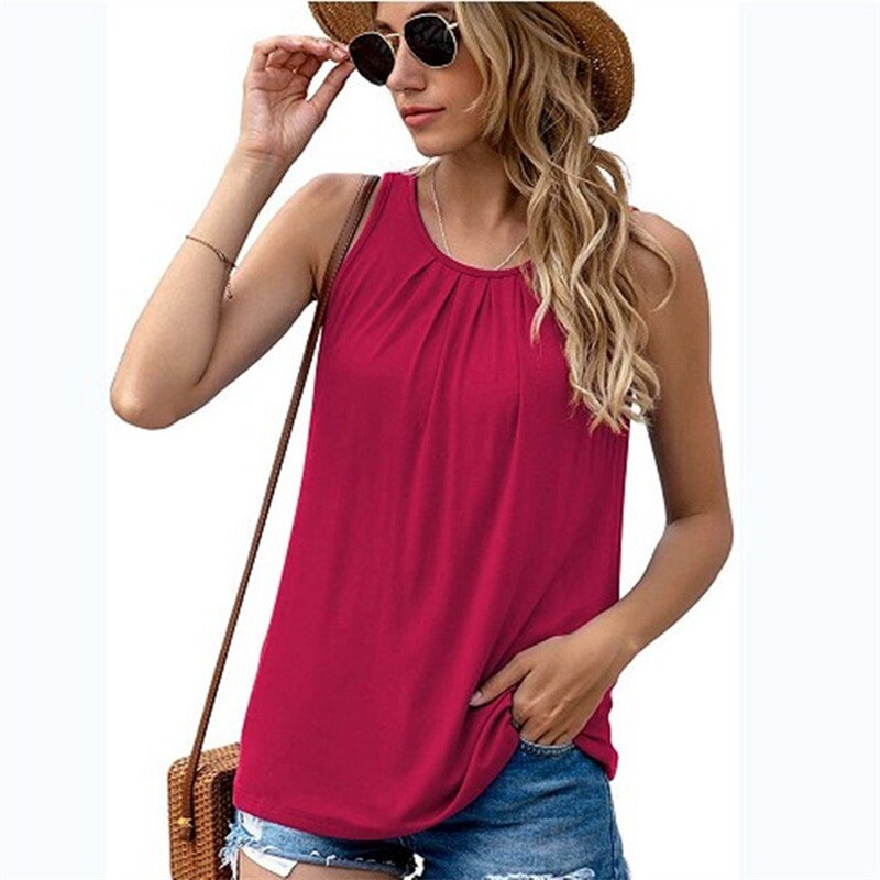 Tank Top Sleeveless Loose Womens Vest Tops Ladies Summer Holiday Fit Camisole